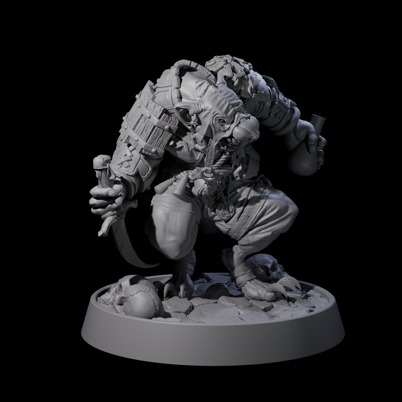 Sewer Dwelling Ratfolk K Miniature for Dungeons and Dragons, Pathfinder or other TTRPGs