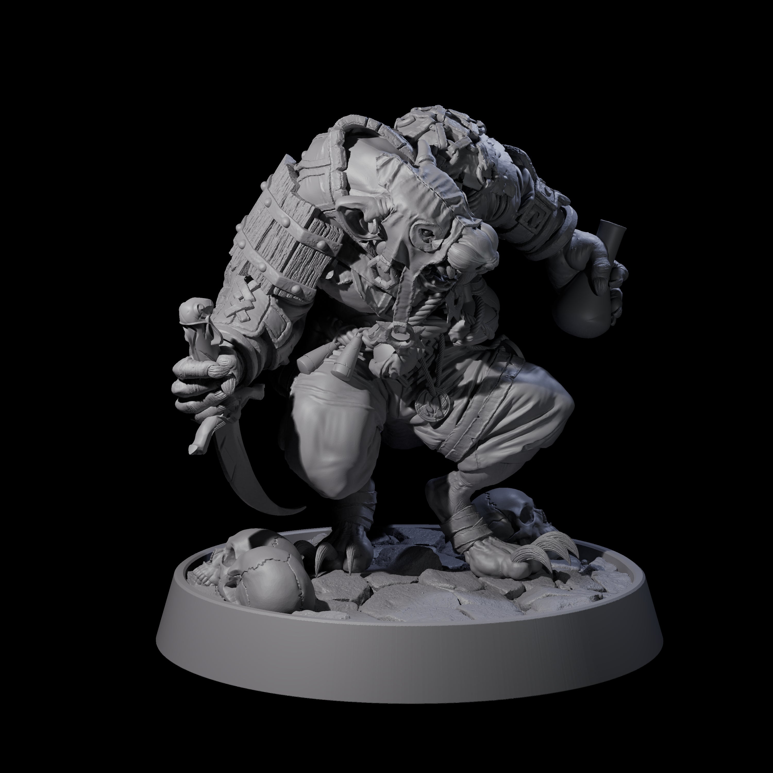 Sewer Dwelling Ratfolk K Miniature for Dungeons and Dragons, Pathfinder or other TTRPGs