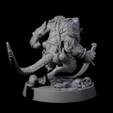 Sewer Dwelling Ratfolk K Miniature for Dungeons and Dragons, Pathfinder or other TTRPGs