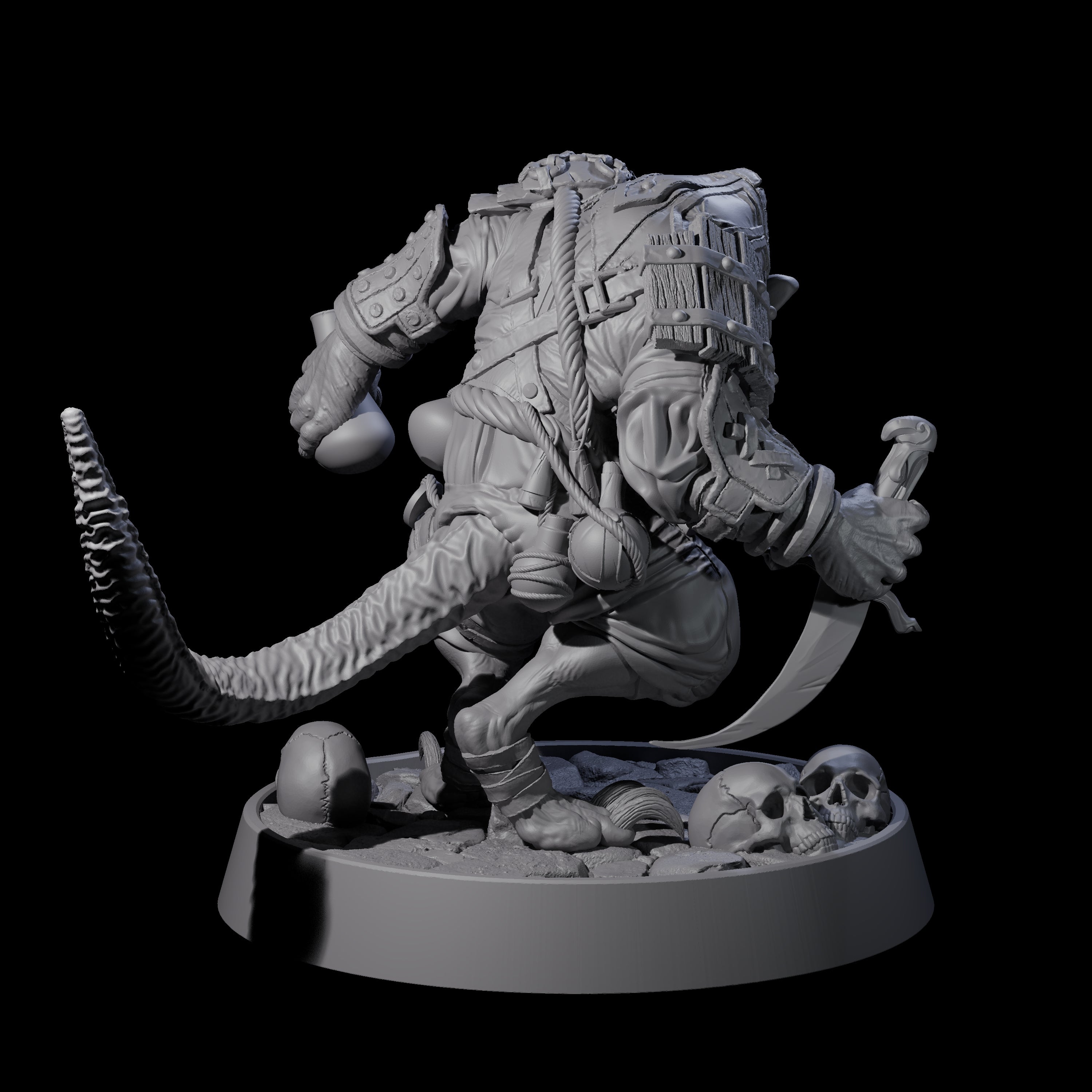 Sewer Dwelling Ratfolk K Miniature for Dungeons and Dragons, Pathfinder or other TTRPGs