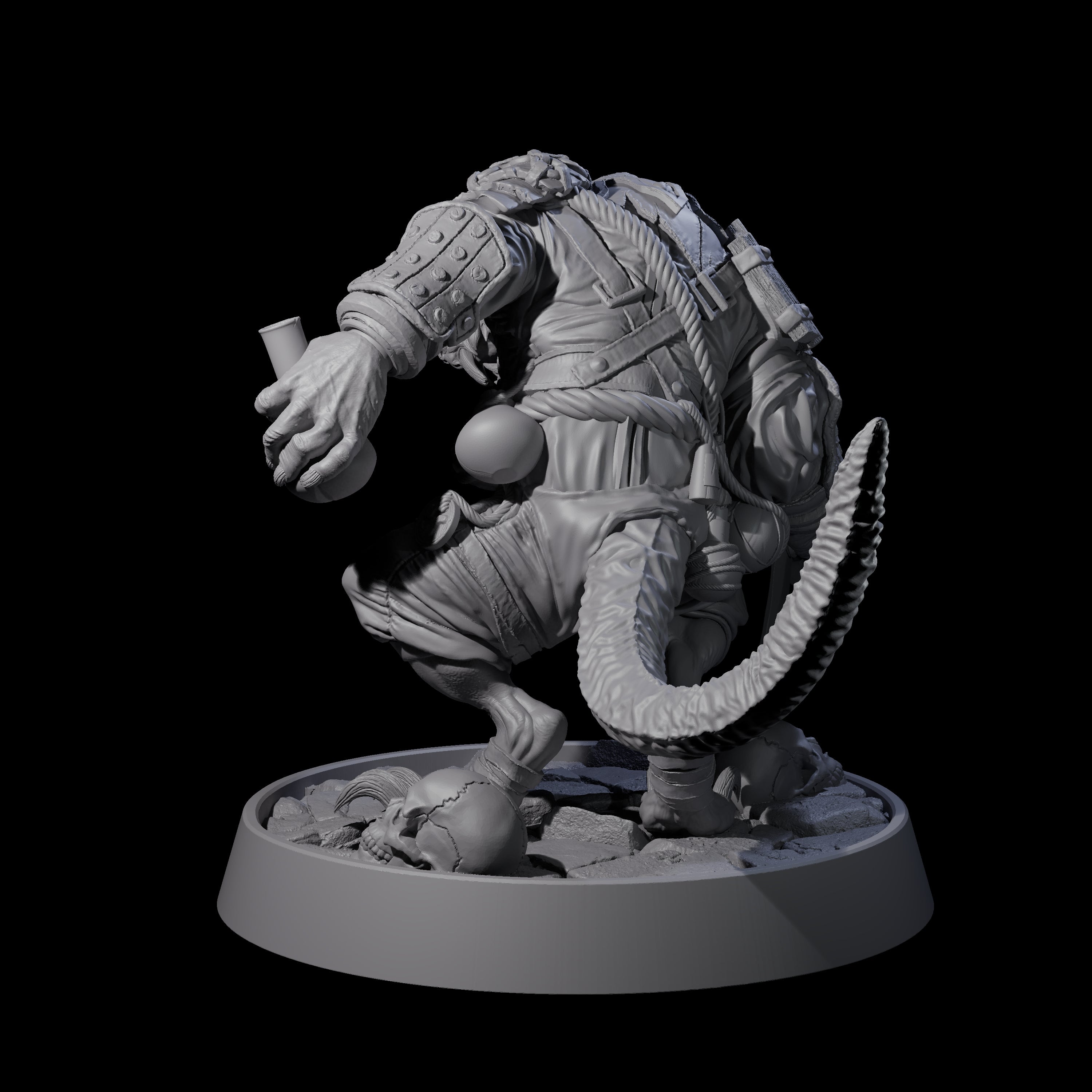 Sewer Dwelling Ratfolk K Miniature for Dungeons and Dragons, Pathfinder or other TTRPGs