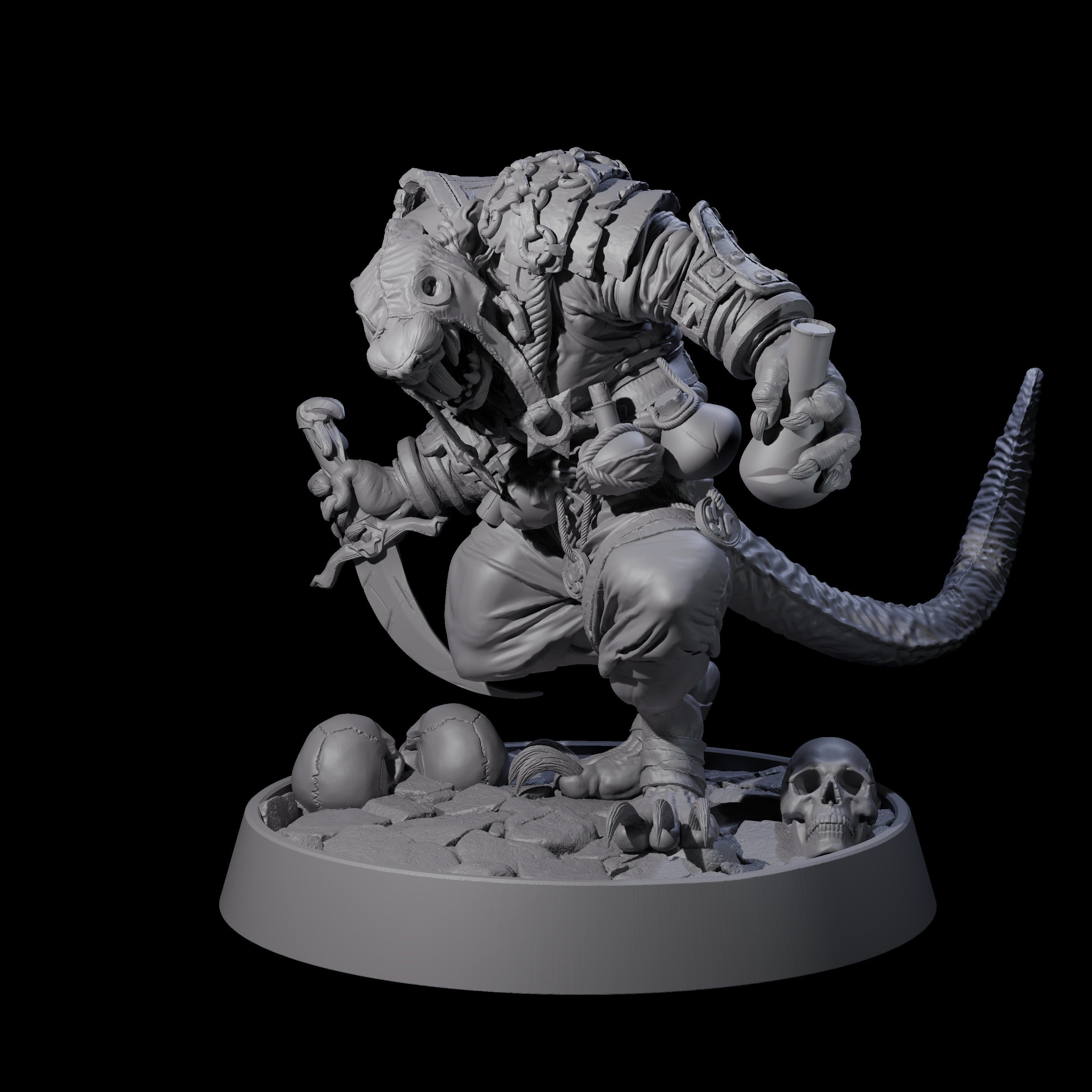 Sewer Dwelling Ratfolk K Miniature for Dungeons and Dragons, Pathfinder or other TTRPGs