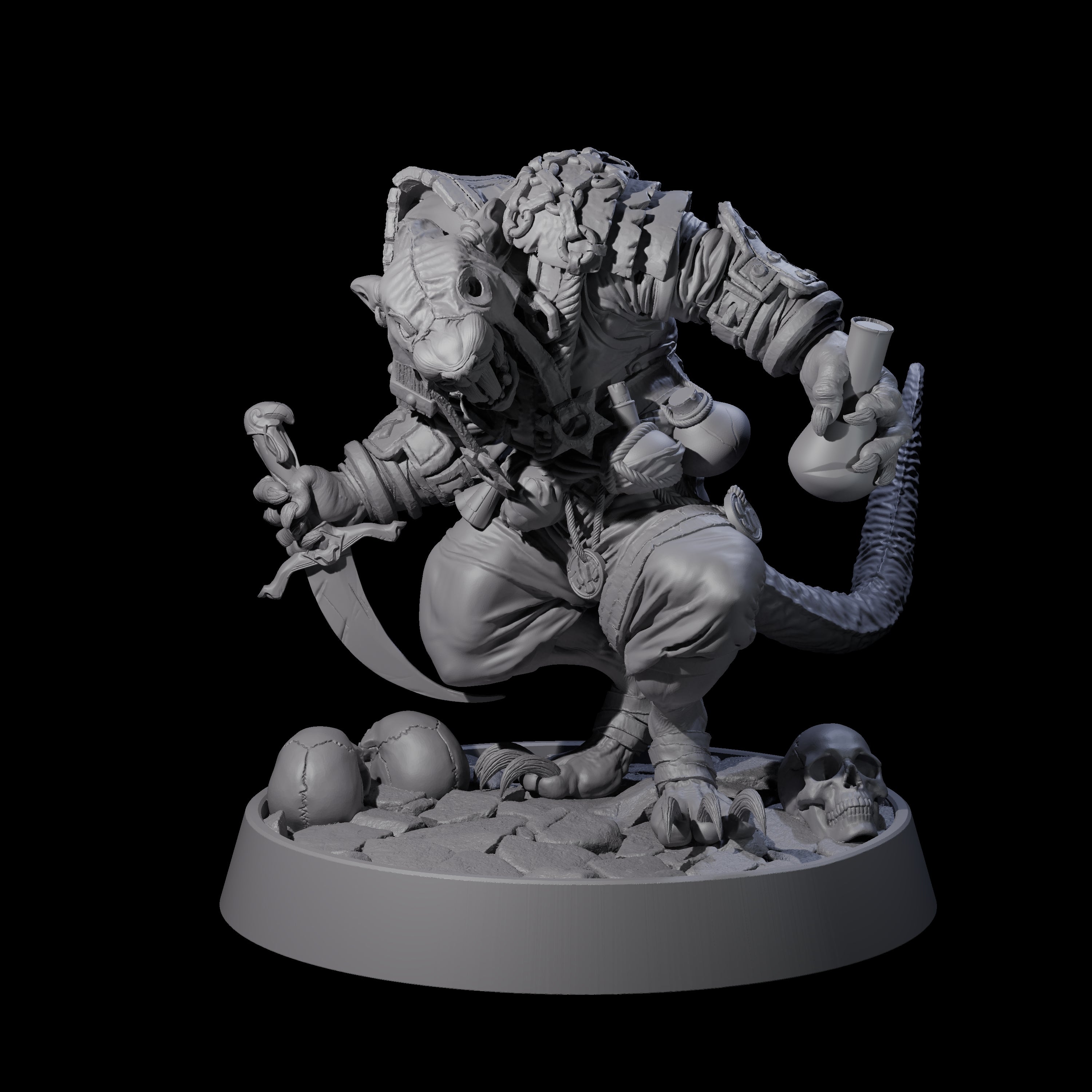 Sewer Dwelling Ratfolk K Miniature for Dungeons and Dragons, Pathfinder or other TTRPGs