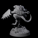 Sewer Dwelling Ratfolk L Miniature for Dungeons and Dragons, Pathfinder or other TTRPGs