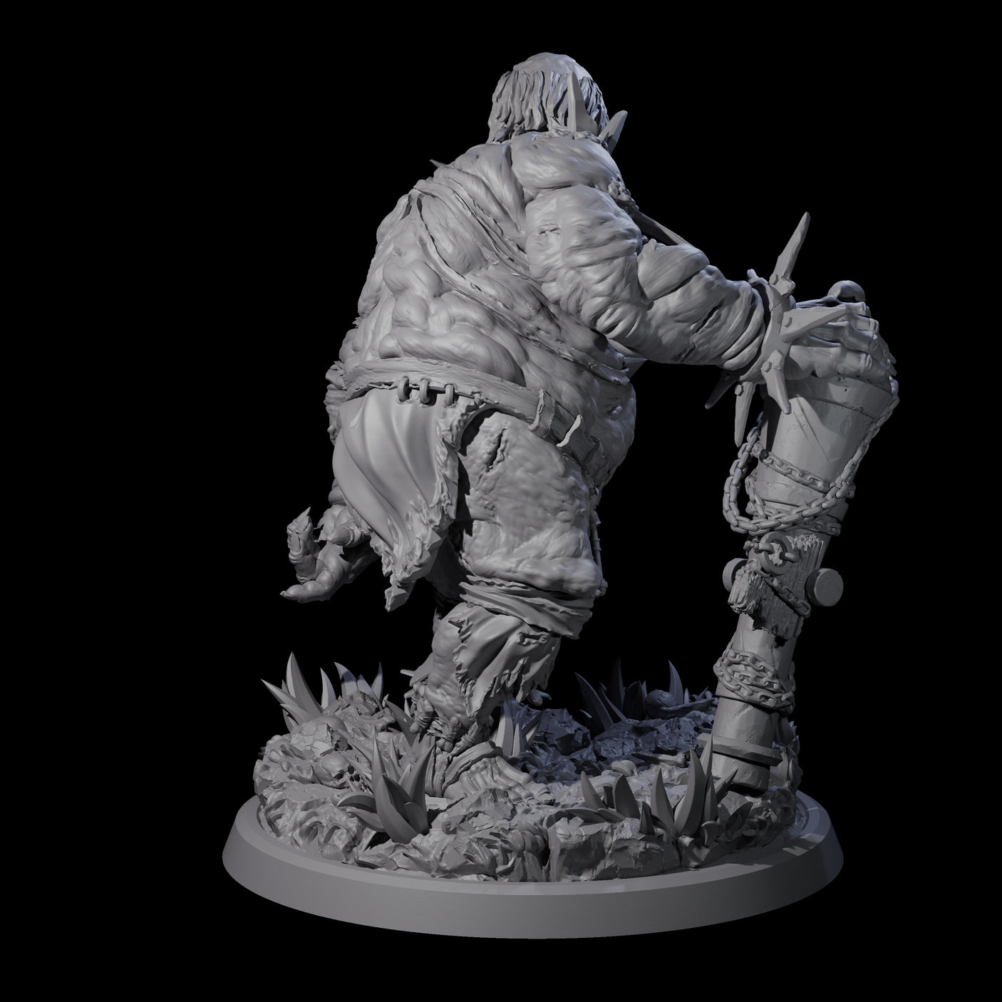 Sewn Together Ogre Basher A Miniature for Dungeons and Dragons, Pathfinder or other TTRPGs