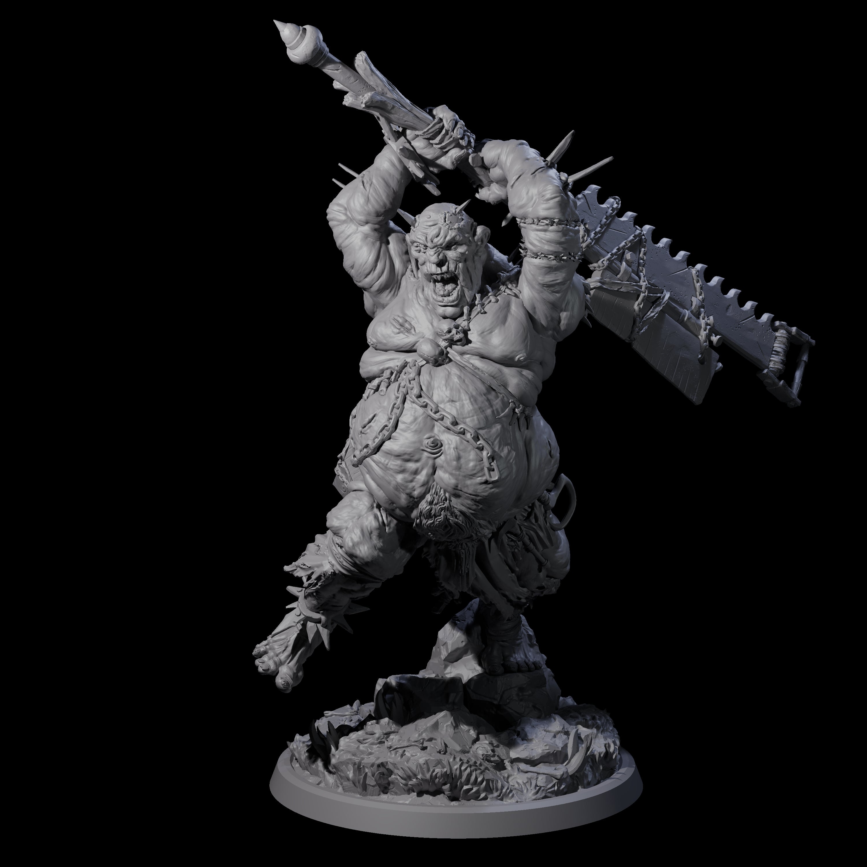 Sewn Together Ogre Basher C Miniature for Dungeons and Dragons, Pathfinder or other TTRPGs