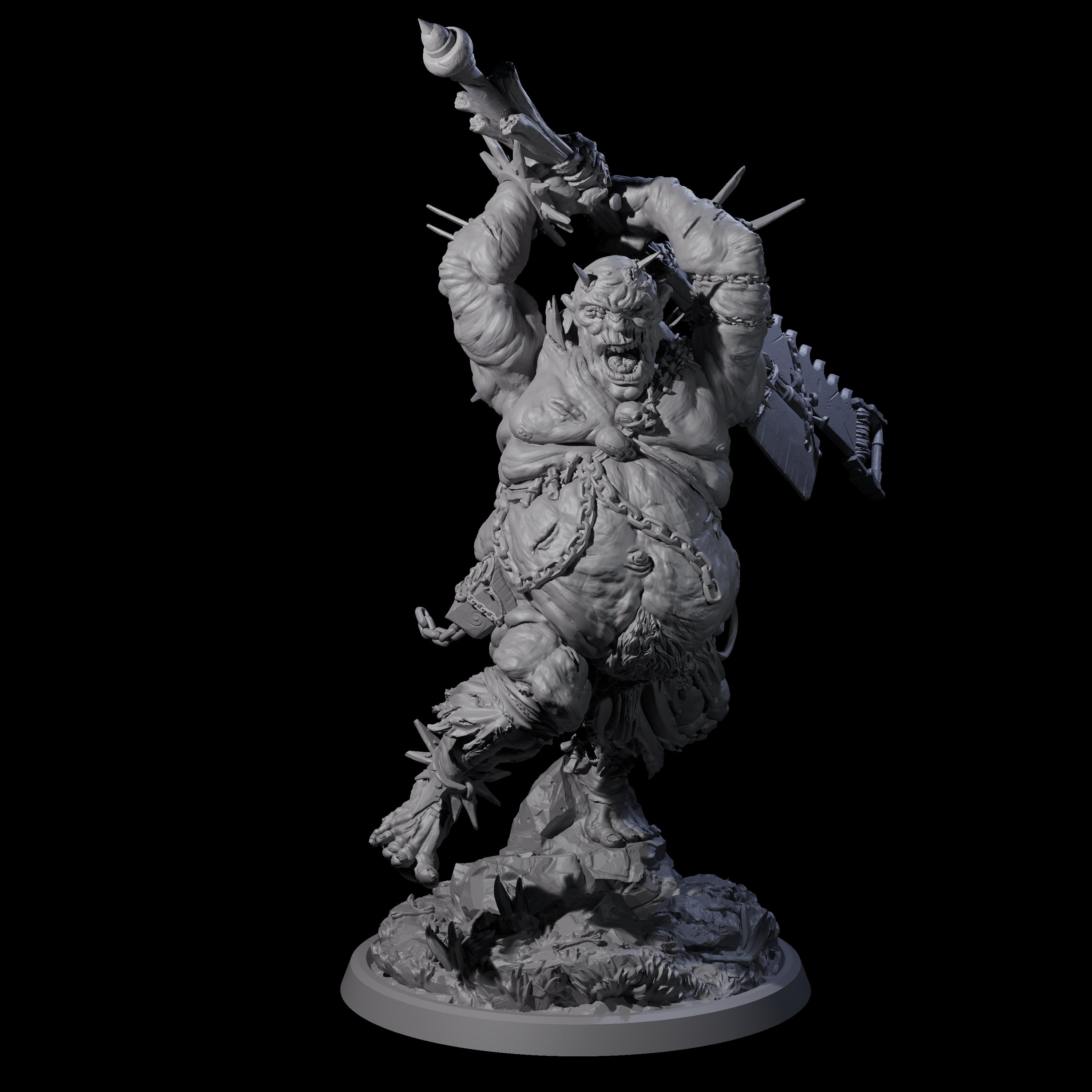Sewn Together Ogre Basher C Miniature for Dungeons and Dragons, Pathfinder or other TTRPGs