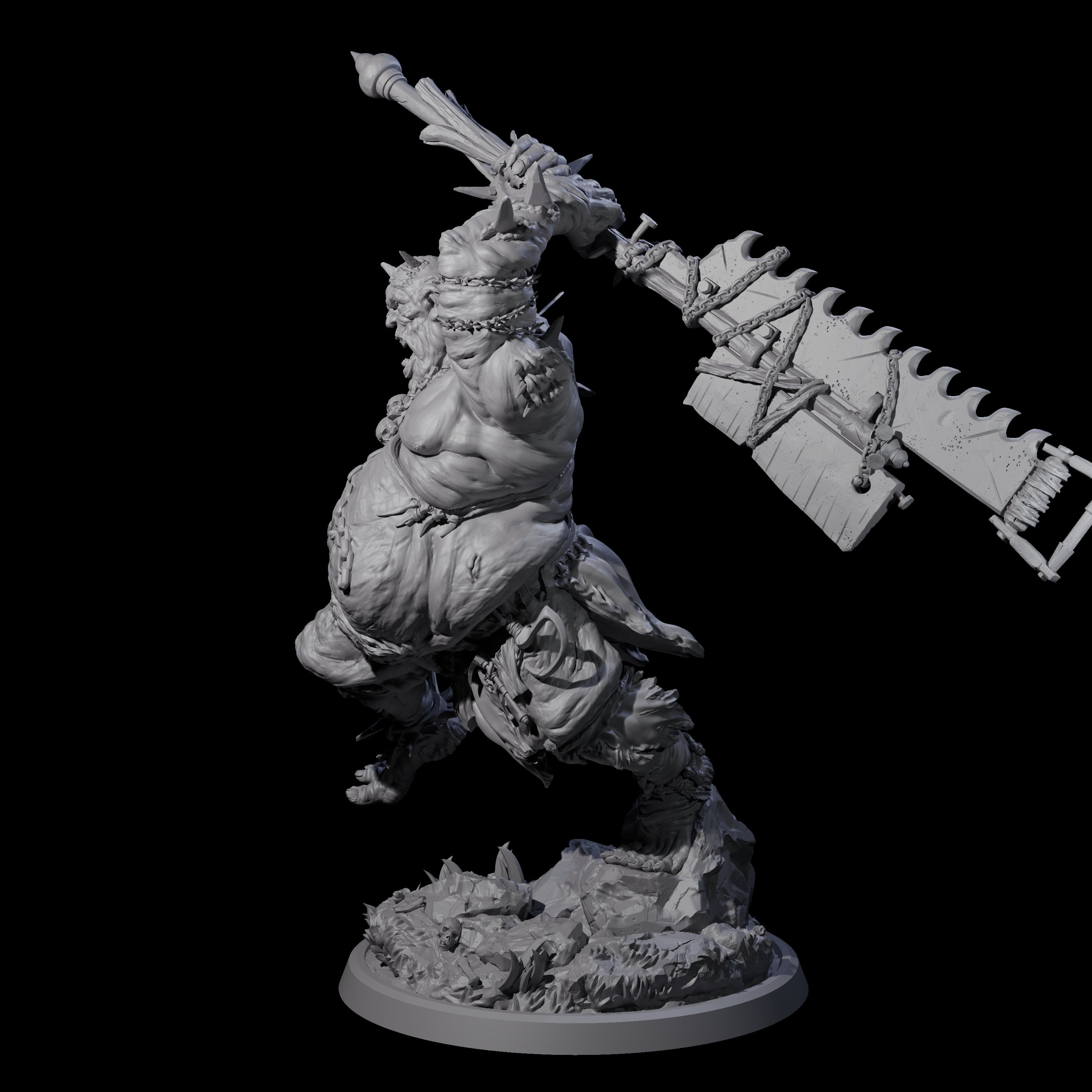 Sewn Together Ogre Basher C Miniature for Dungeons and Dragons, Pathfinder or other TTRPGs