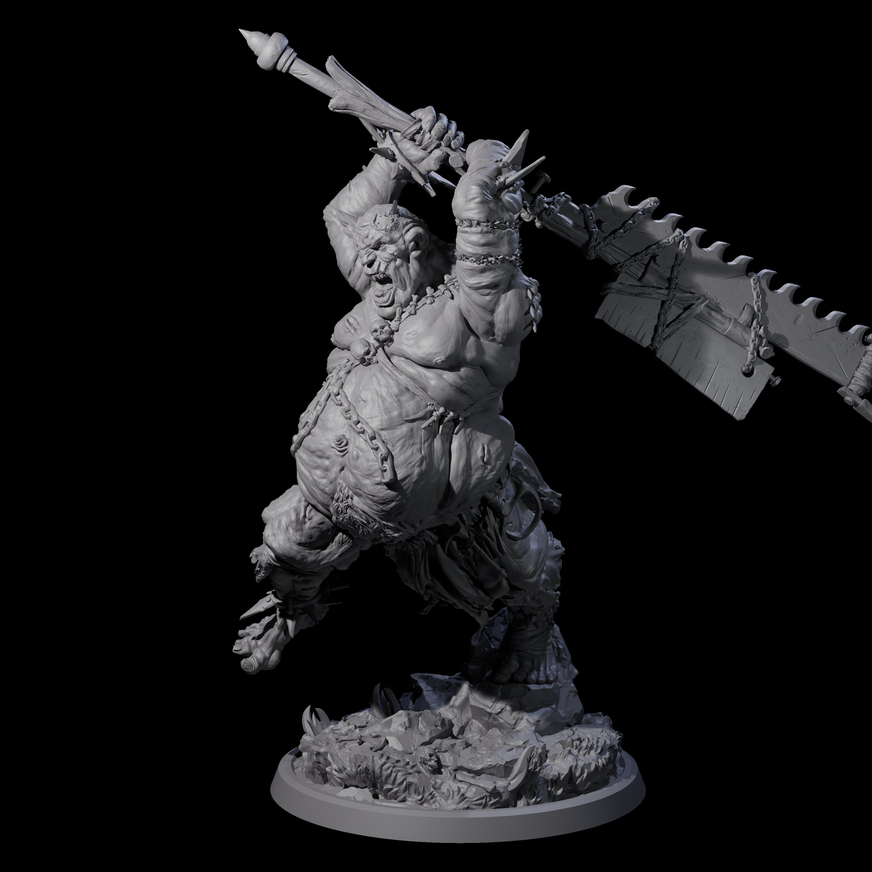 Sewn Together Ogre Basher C Miniature for Dungeons and Dragons, Pathfinder or other TTRPGs