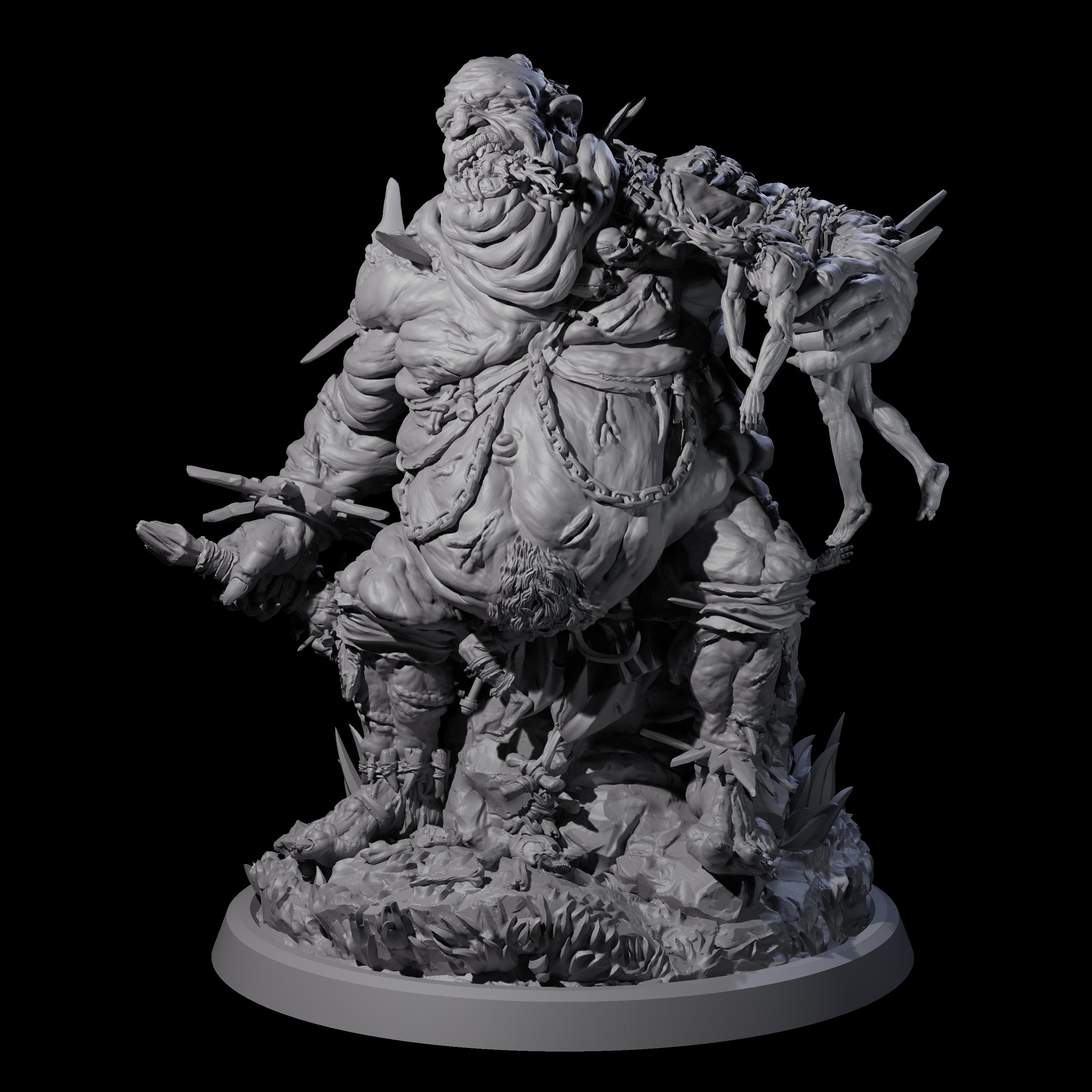 Sewn Together Ogre Basher D Miniature for Dungeons and Dragons, Pathfinder or other TTRPGs
