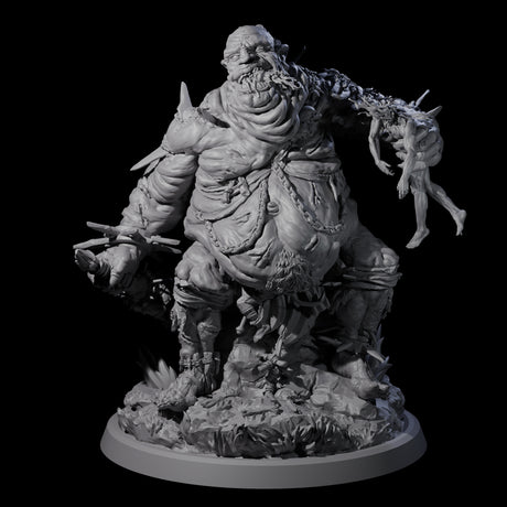Sewn Together Ogre Basher D Miniature for Dungeons and Dragons, Pathfinder or other TTRPGs
