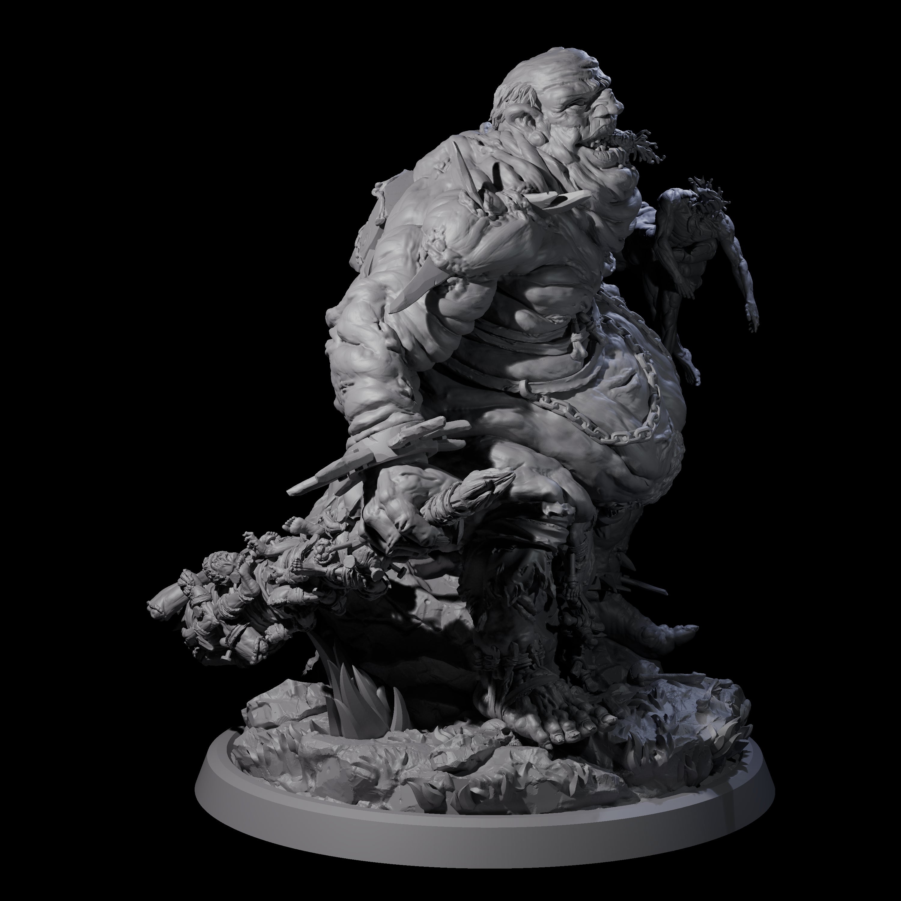 Sewn Together Ogre Basher D Miniature for Dungeons and Dragons, Pathfinder or other TTRPGs