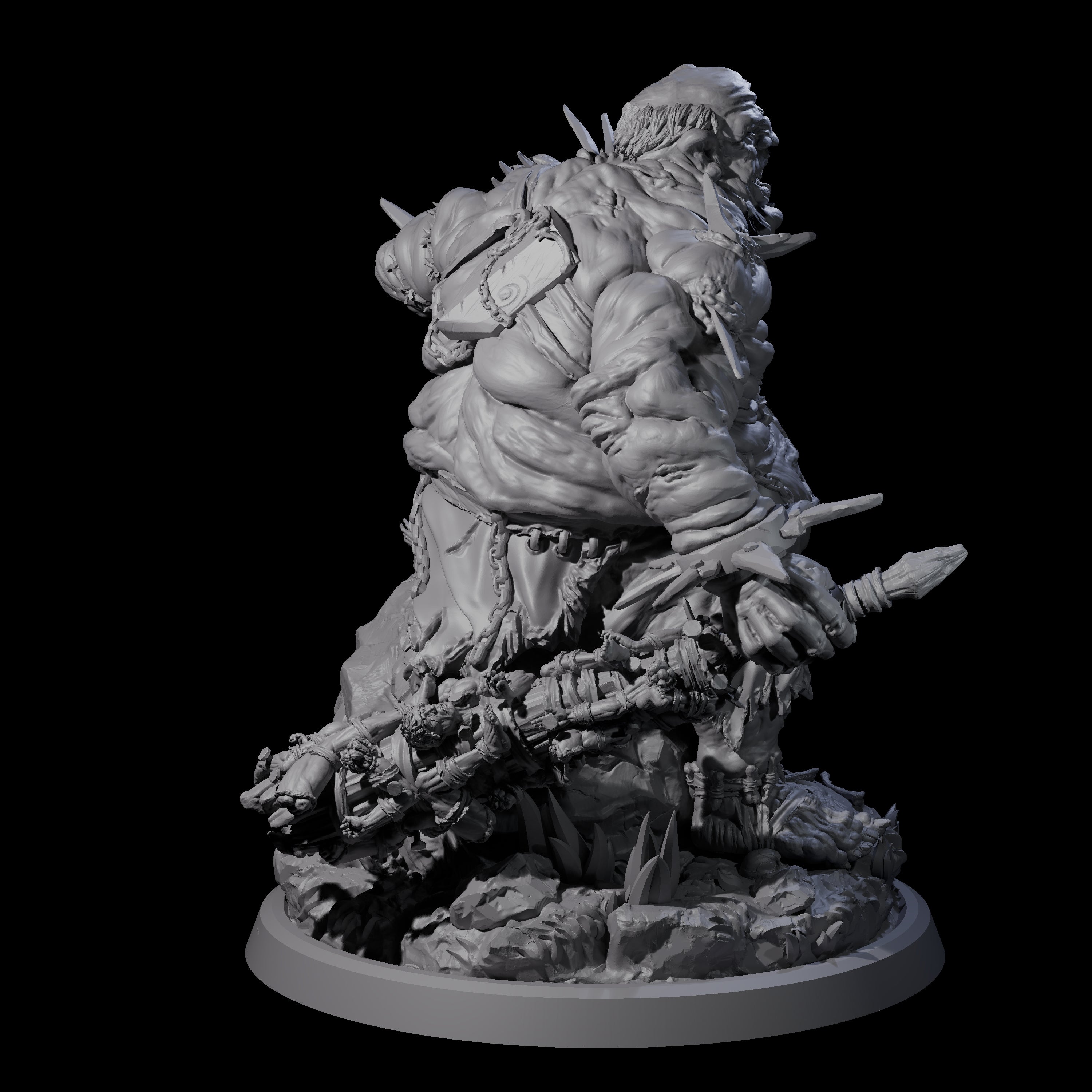 Sewn Together Ogre Basher D Miniature for Dungeons and Dragons, Pathfinder or other TTRPGs