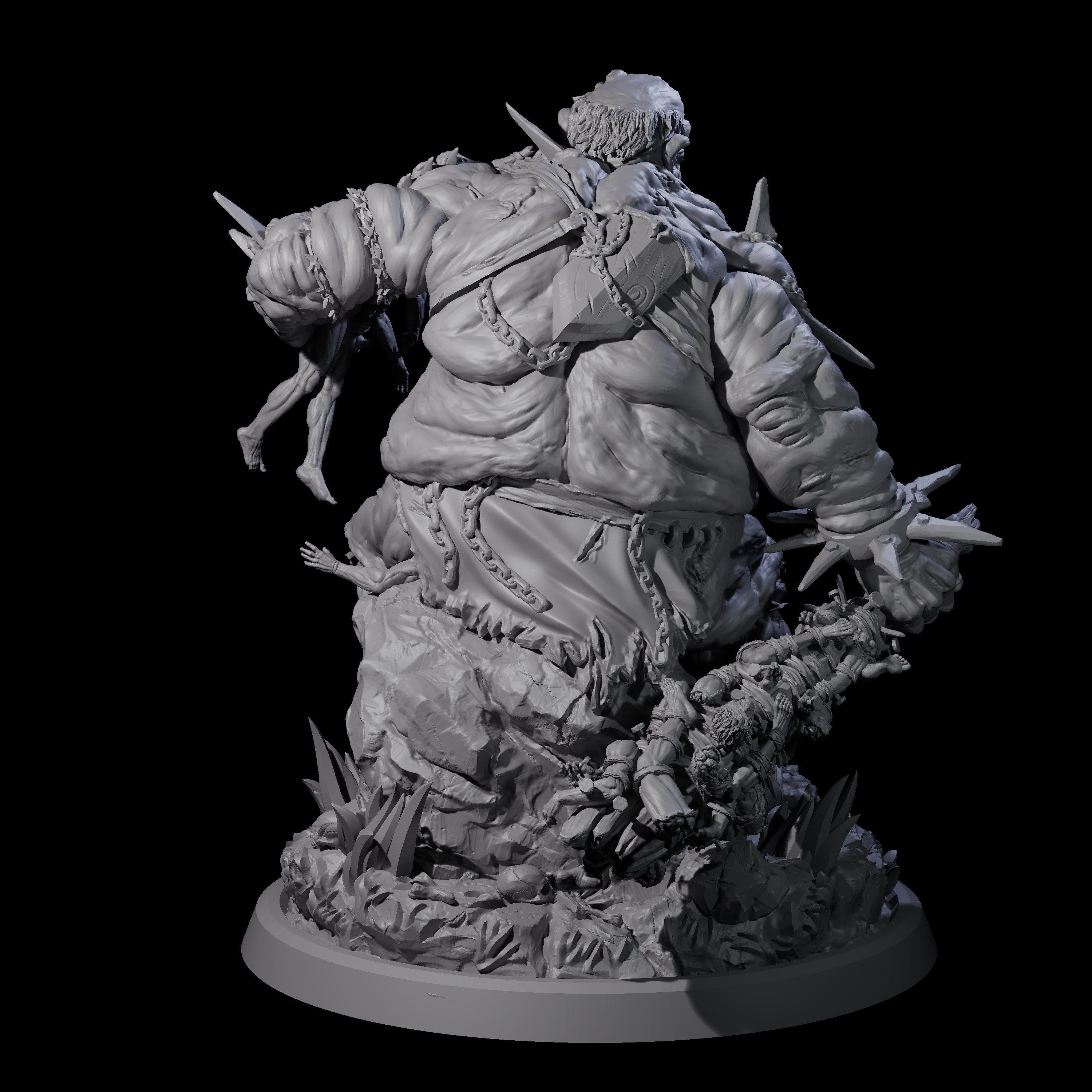 Sewn Together Ogre Basher D Miniature for Dungeons and Dragons, Pathfinder or other TTRPGs