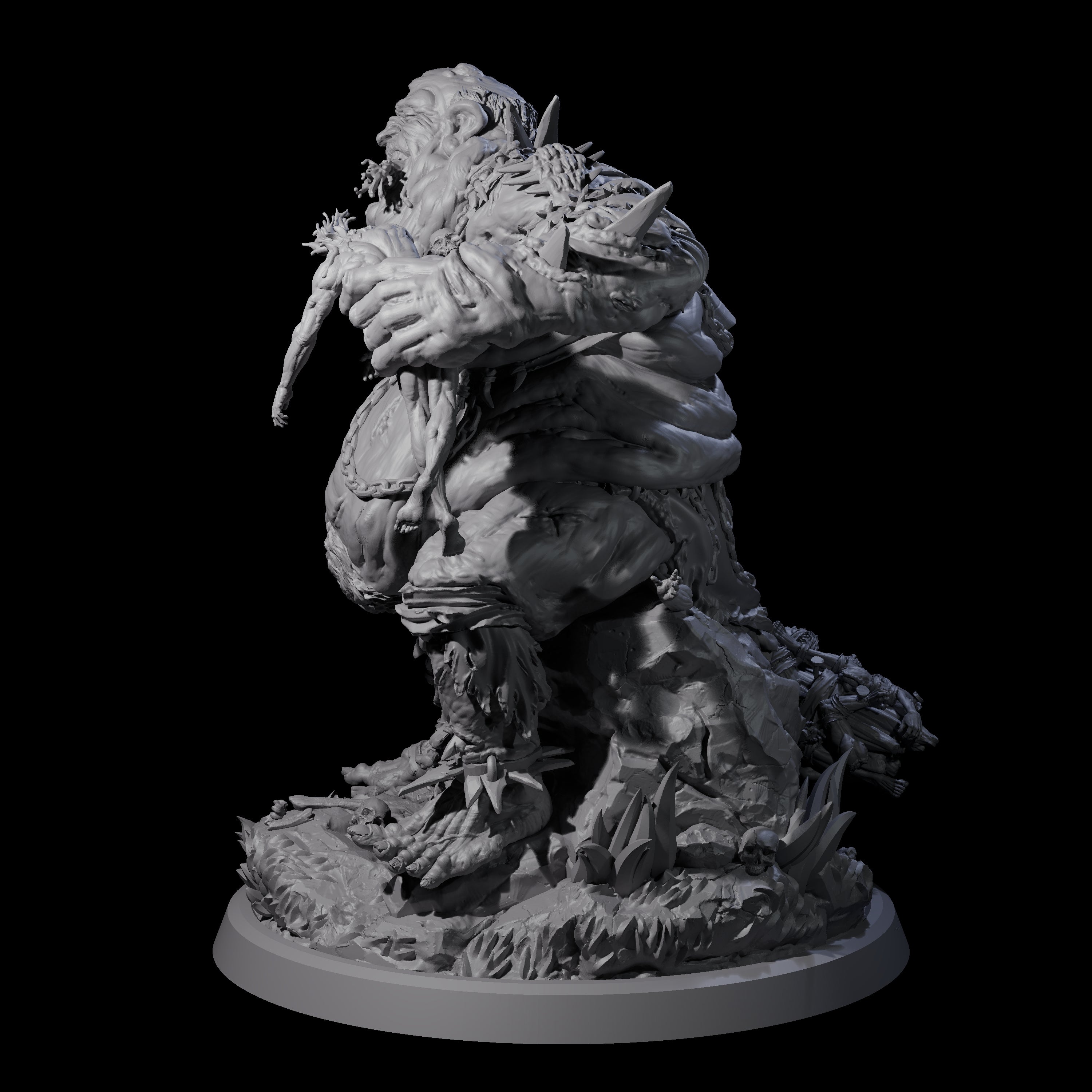 Sewn Together Ogre Basher D Miniature for Dungeons and Dragons, Pathfinder or other TTRPGs