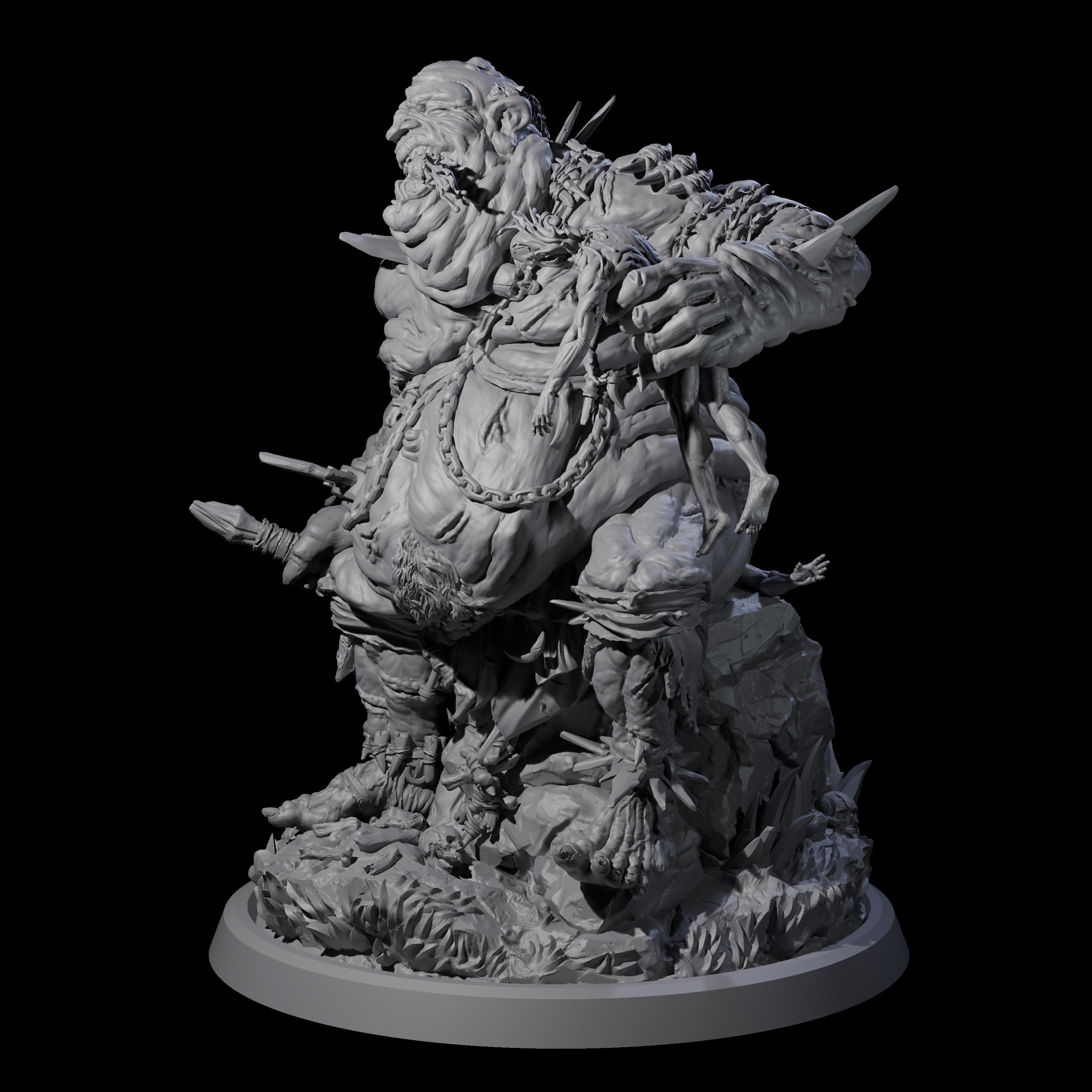 Sewn Together Ogre Basher D Miniature for Dungeons and Dragons, Pathfinder or other TTRPGs