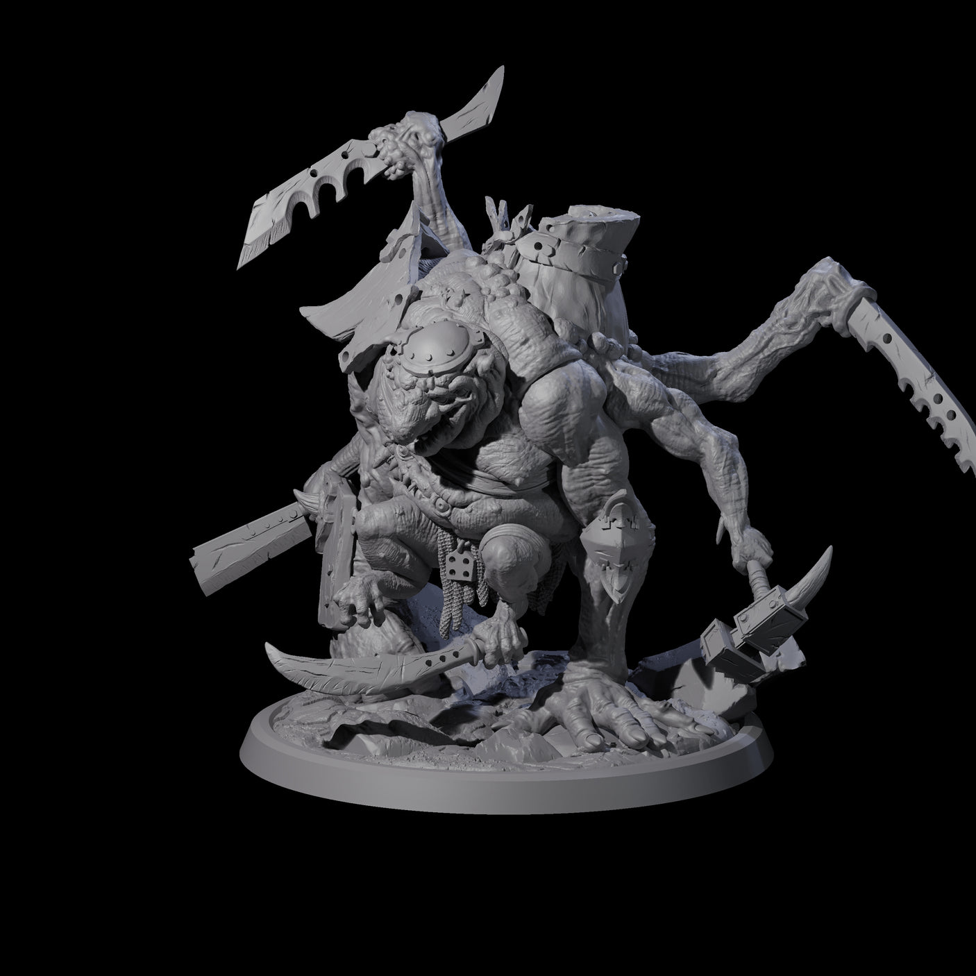 Sewn Together Troll Mishmash Miniature for Dungeons and Dragons, Pathfinder or other TTRPGs