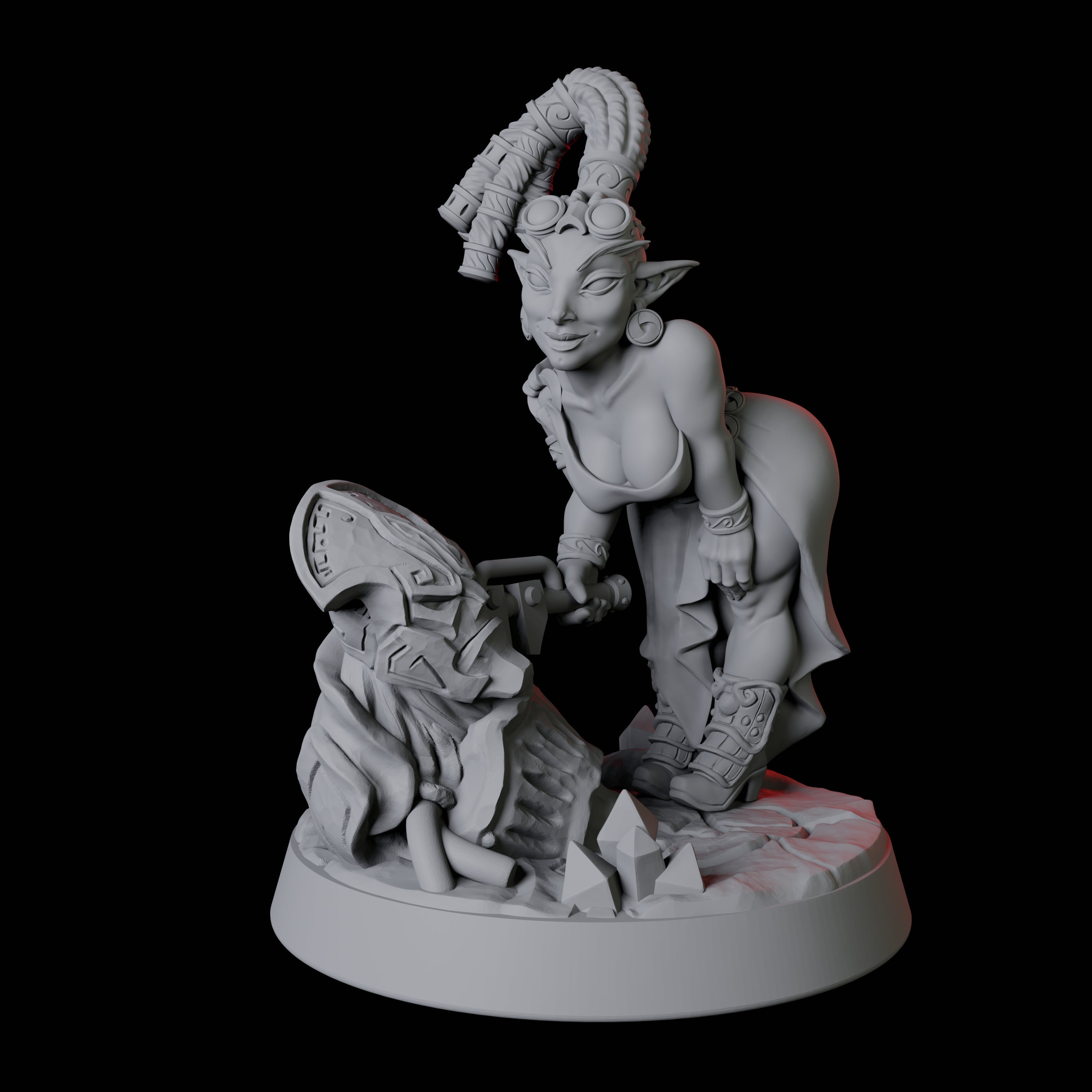 Sexy Female Gnome Pin-Up Miniature for Dungeons and Dragons, Pathfinder or other TTRPGs