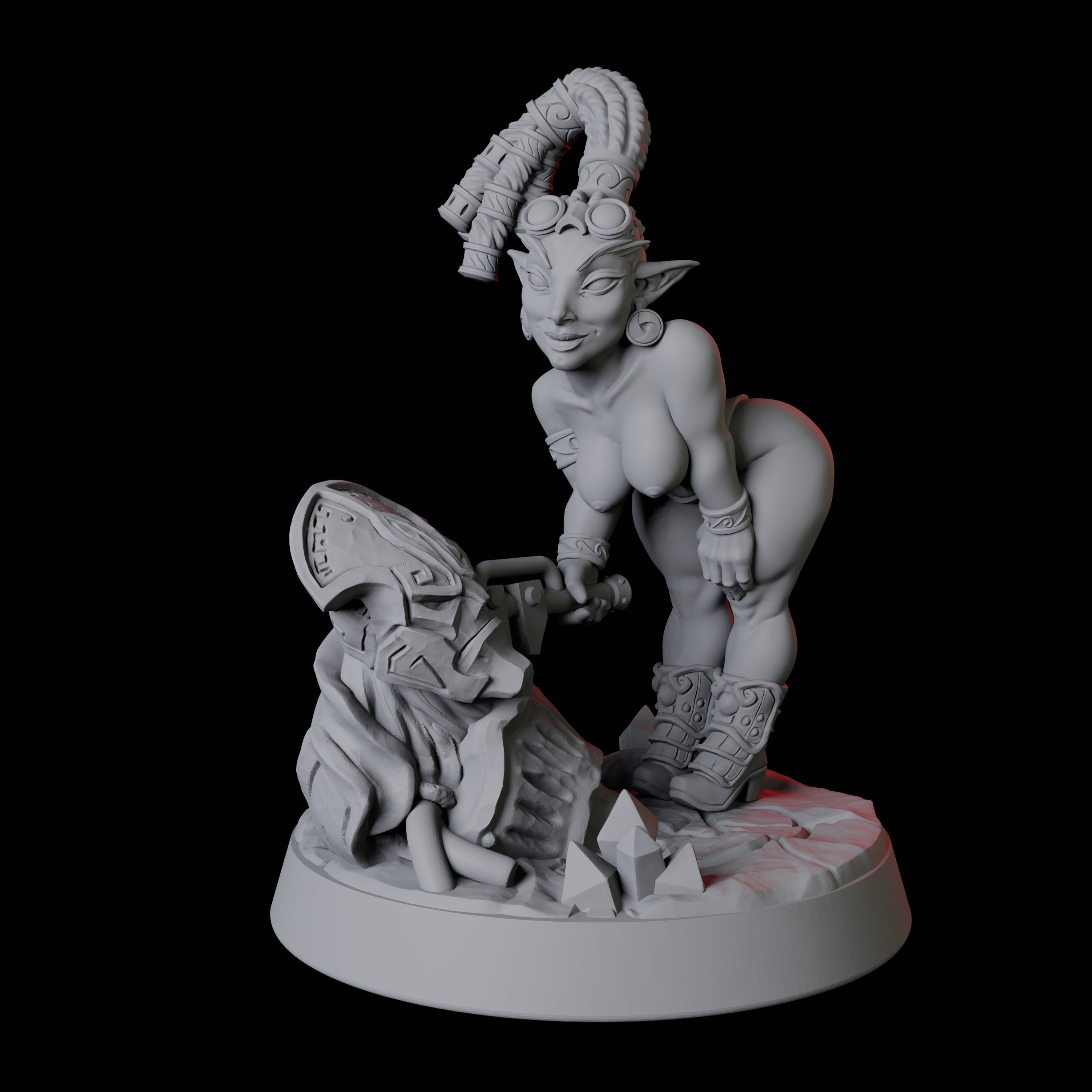 Sexy Female Gnome Pin-Up Miniature for Dungeons and Dragons, Pathfinder or other TTRPGs