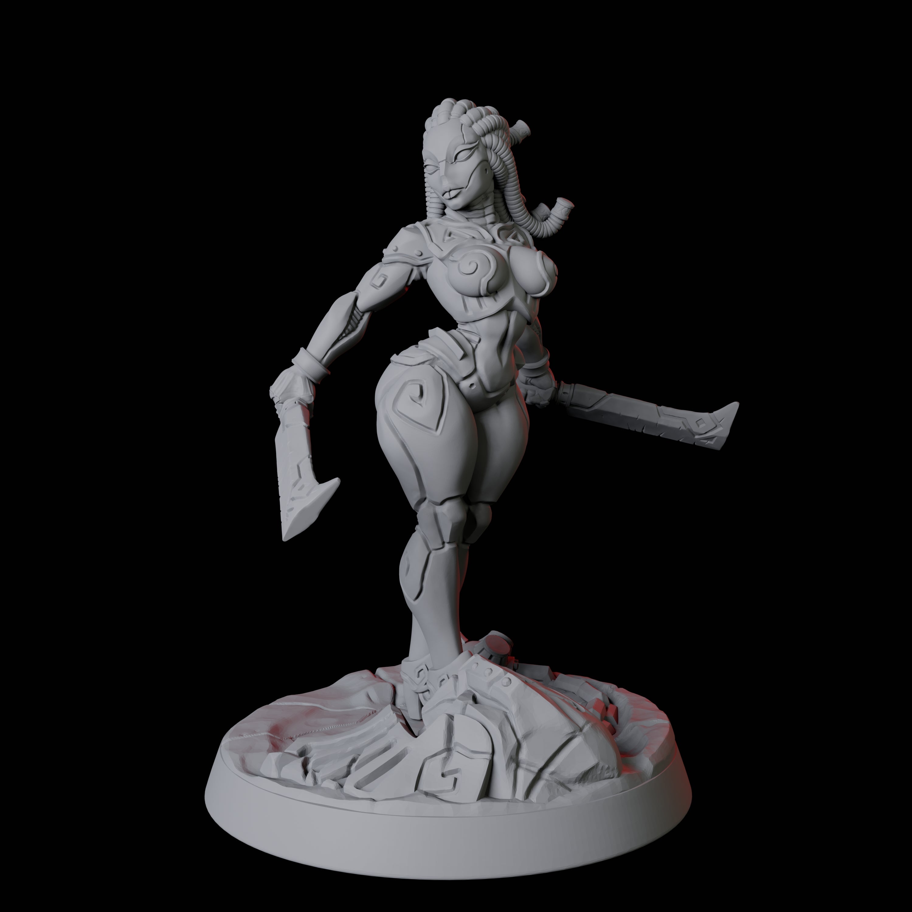 Sexy Female Warforged Pin-Up Miniature for Dungeons and Dragons, Pathfinder or other TTRPGs