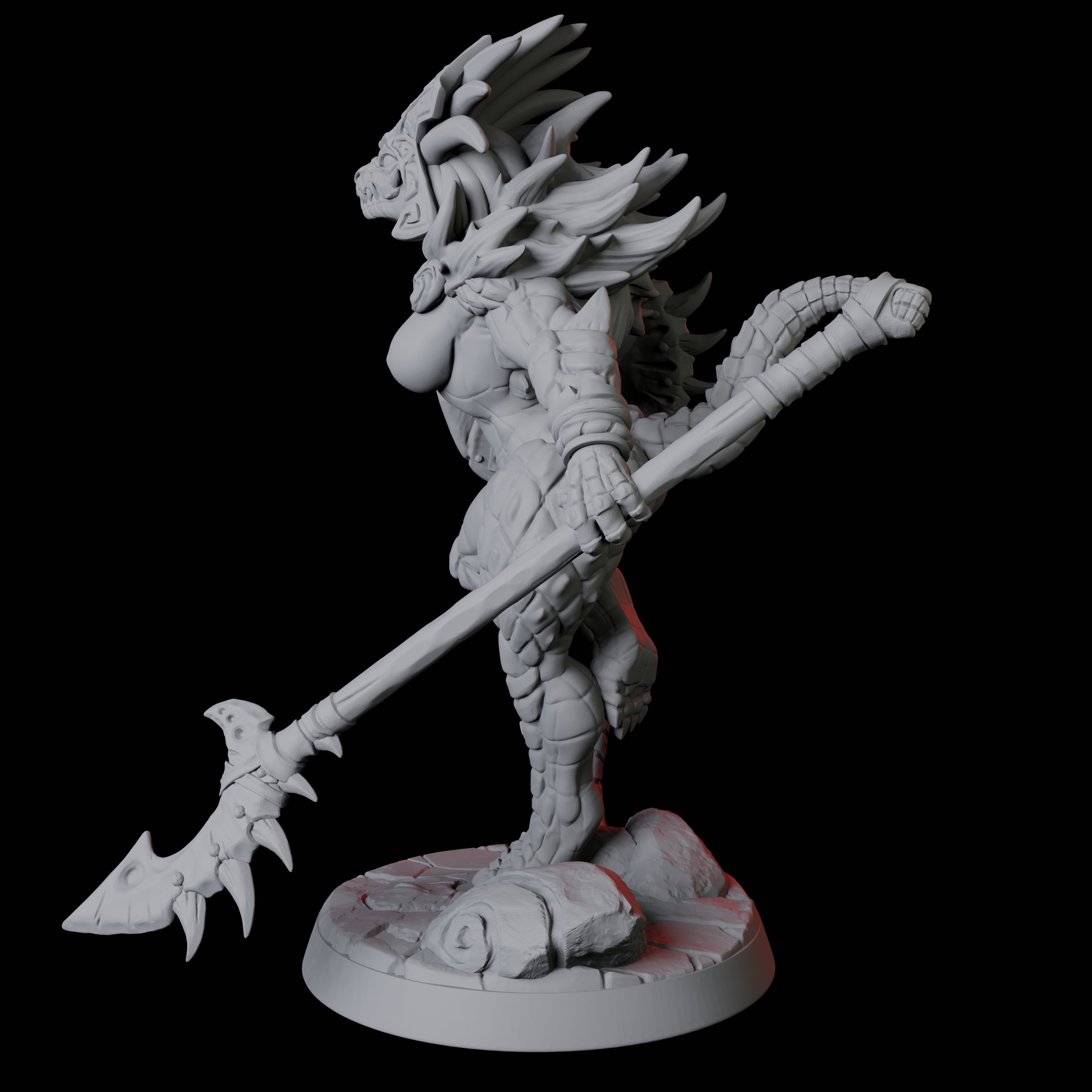 Sexy Frost Lizardfolk Pin-up Miniature for Dungeons and Dragons, Pathfinder or other TTRPGs