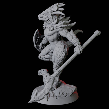 Sexy Frost Lizardfolk Pin-up Miniature for Dungeons and Dragons, Pathfinder or other TTRPGs