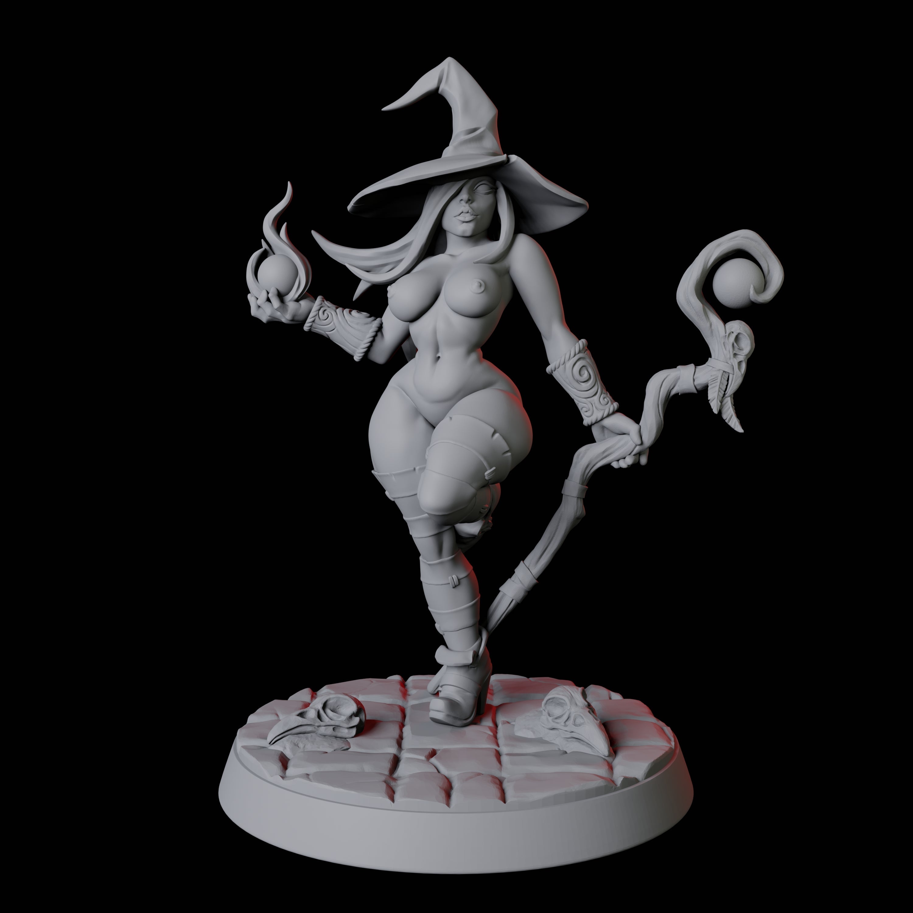 Sexy Wizard Pin-up Miniature for Dungeons and Dragons, Pathfinder or other TTRPGs