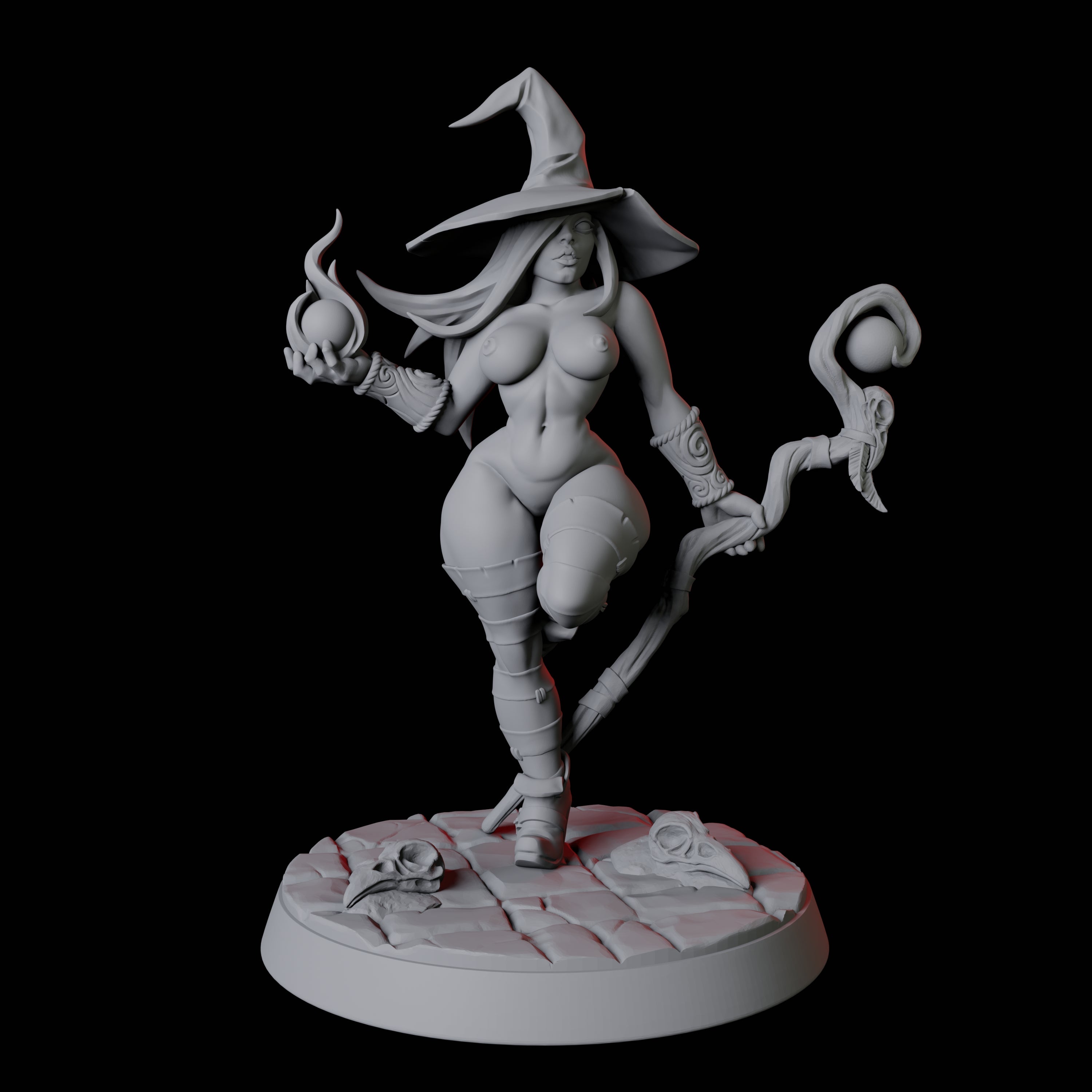 Sexy Wizard Pin-up Miniature for Dungeons and Dragons, Pathfinder or other TTRPGs