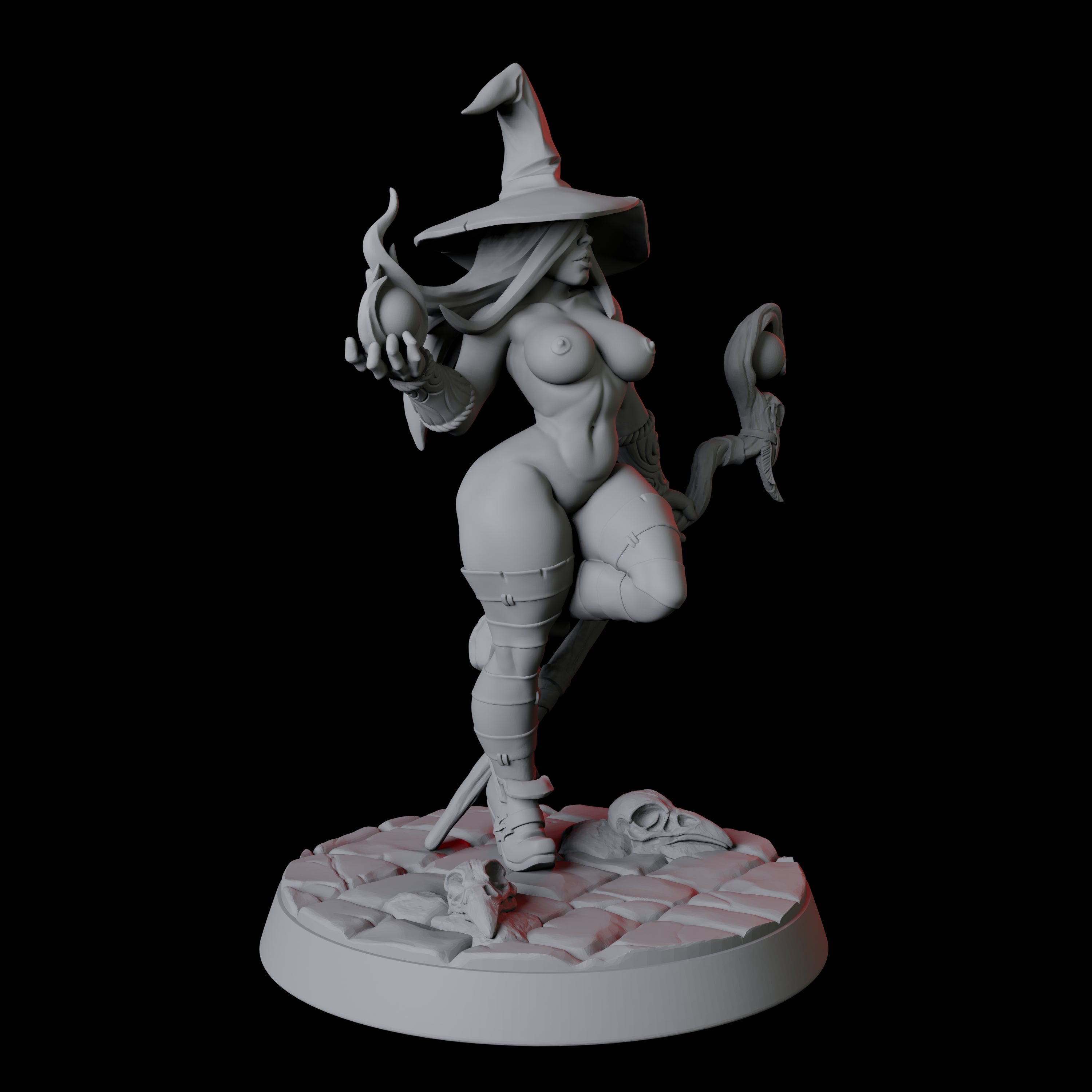 Sexy Wizard Pin-up Miniature for Dungeons and Dragons, Pathfinder or other TTRPGs