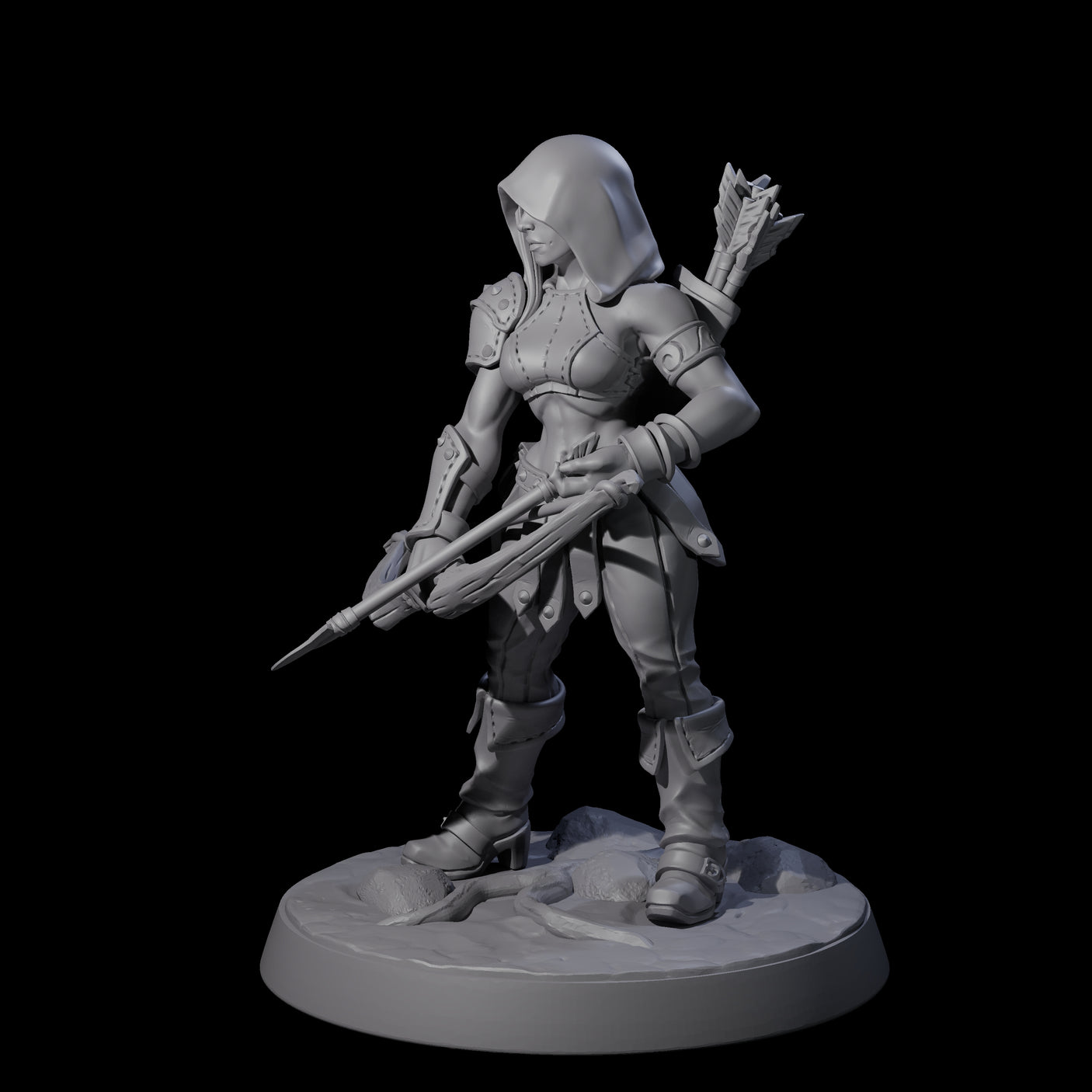Shadowy Assassin Sister A Miniature for Dungeons and Dragons, Pathfinder or other TTRPGs