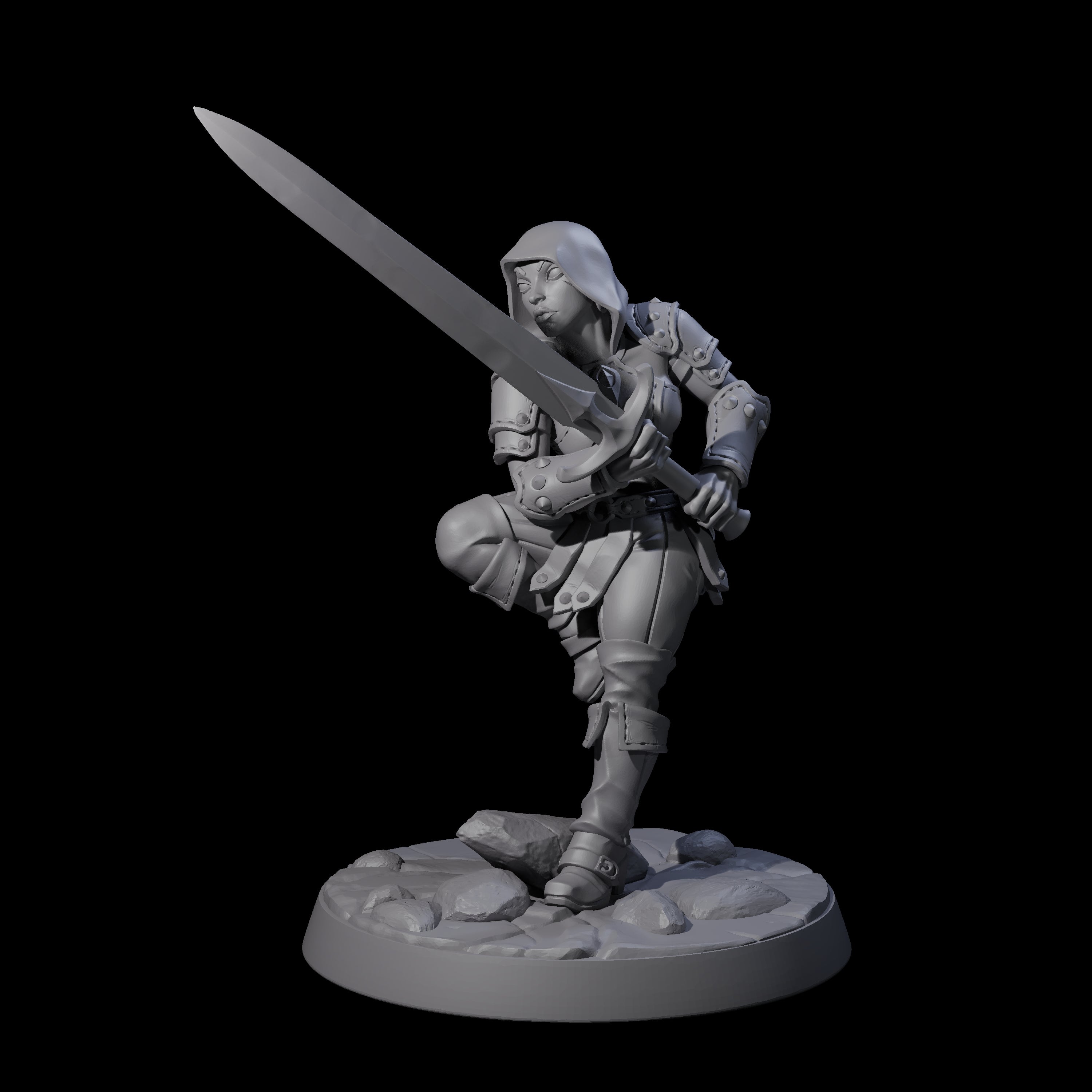 Shadowy Assassin Sister B Miniature for Dungeons and Dragons, Pathfinder or other TTRPGs