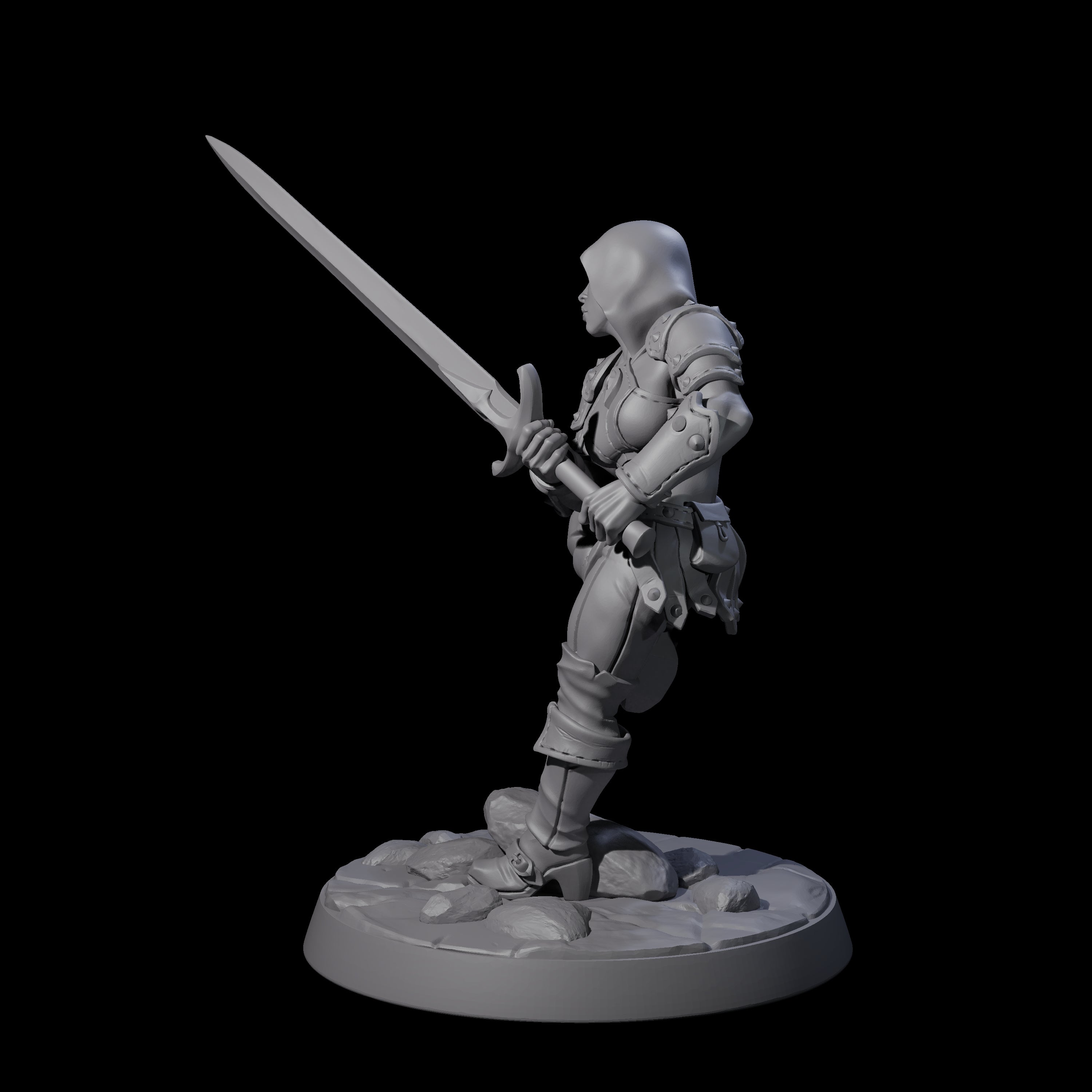 Shadowy Assassin Sister B Miniature for Dungeons and Dragons, Pathfinder or other TTRPGs