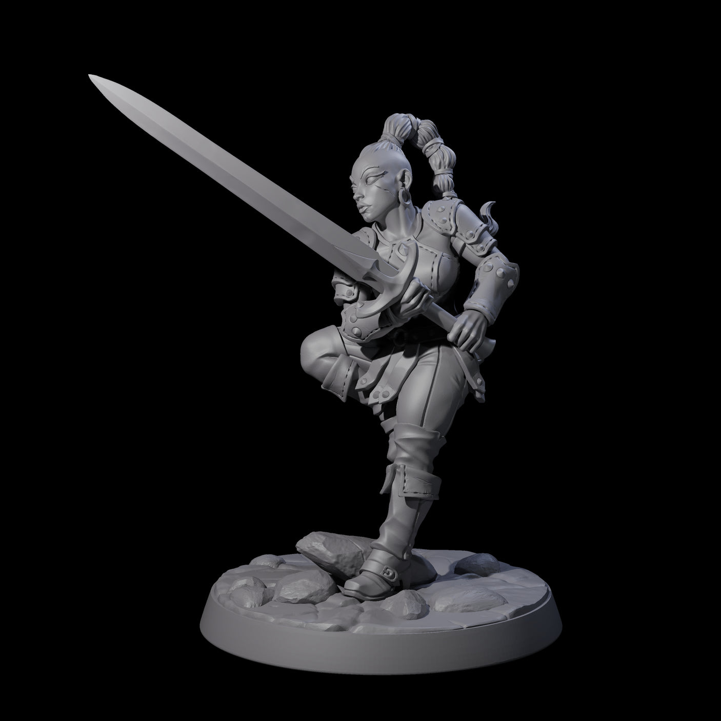 Shadowy Assassin Sister B Miniature for Dungeons and Dragons, Pathfinder or other TTRPGs
