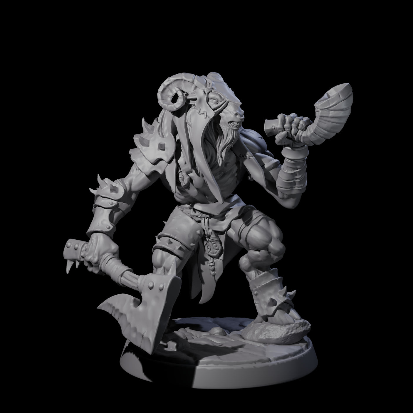 Shadowy Beastman F Miniature for Dungeons and Dragons, Pathfinder or other TTRPGs