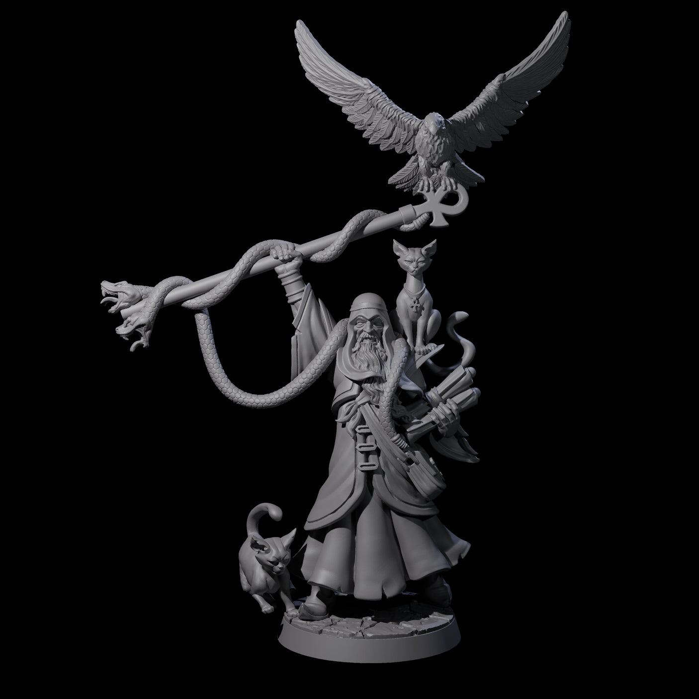 Shadowy Magi Advisor Miniature for Dungeons and Dragons, Pathfinder or other TTRPGs
