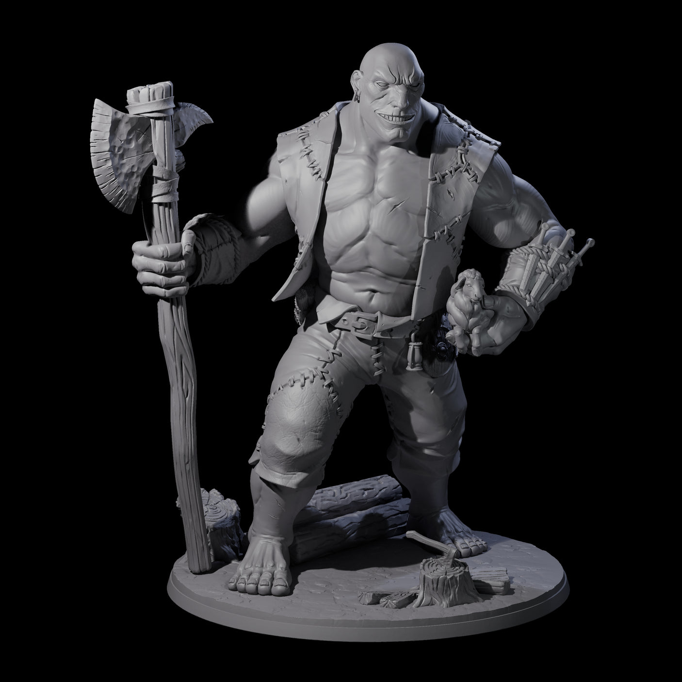 Sheep Thieving Hill Giant Miniature for Dungeons and Dragons, Pathfinder or other TTRPGs