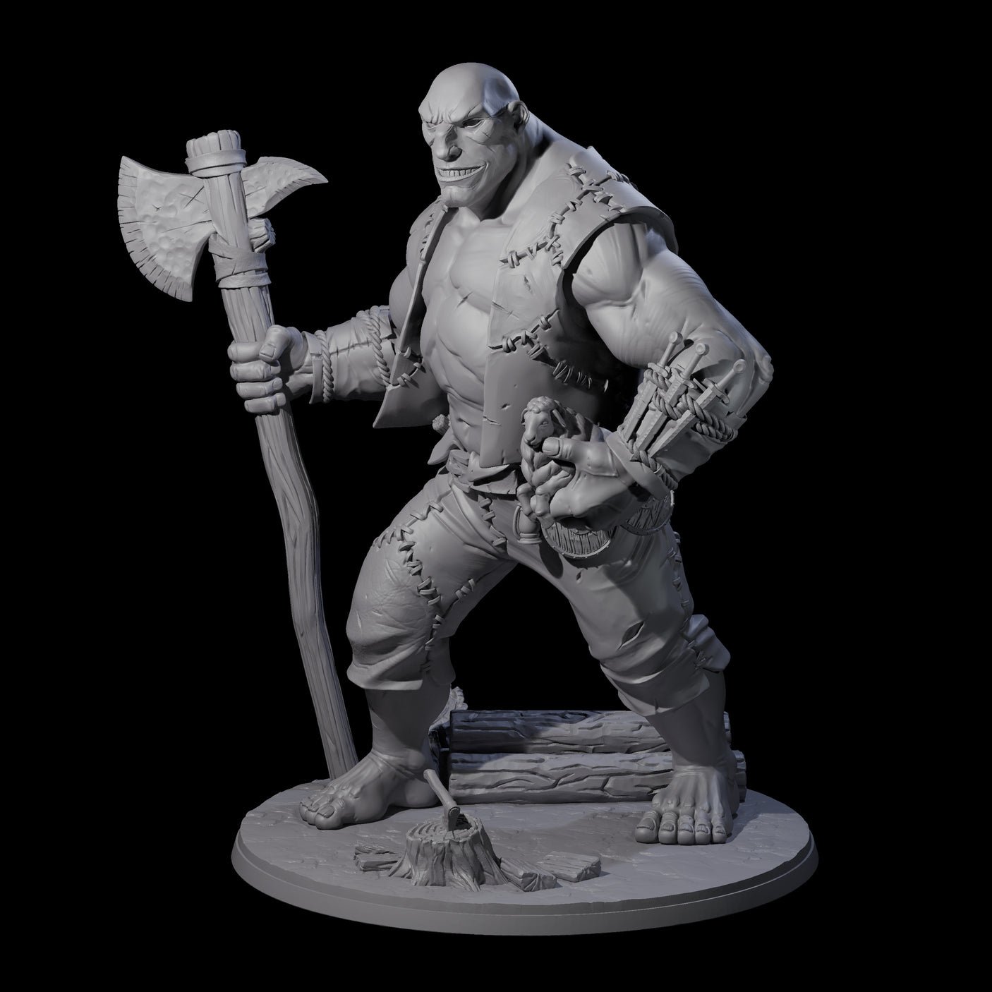 Sheep Thieving Hill Giant Miniature for Dungeons and Dragons, Pathfinder or other TTRPGs