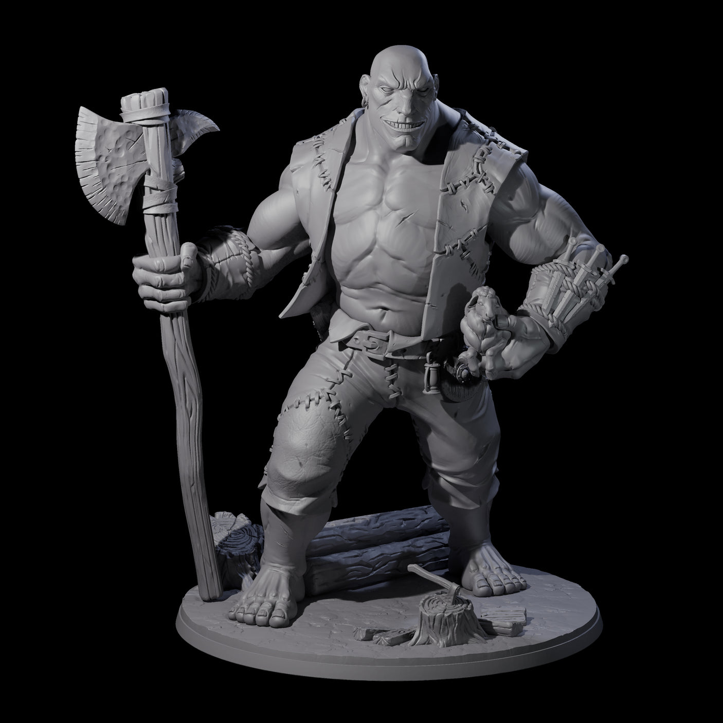 Sheep Thieving Hill Giant Miniature for Dungeons and Dragons, Pathfinder or other TTRPGs