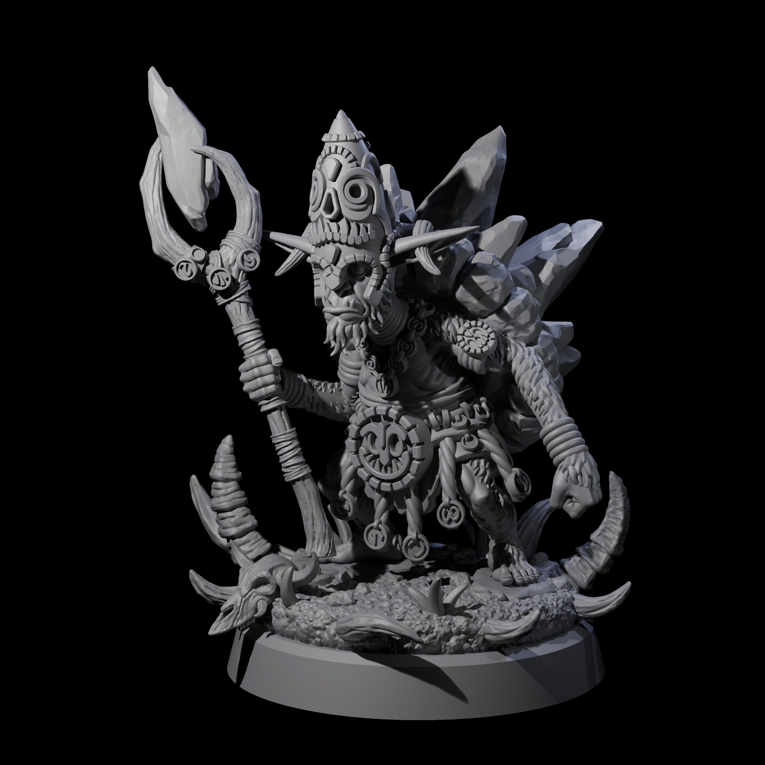 Shell Wearing Goblin Shaman Miniature for Dungeons and Dragons, Pathfinder or other TTRPGs