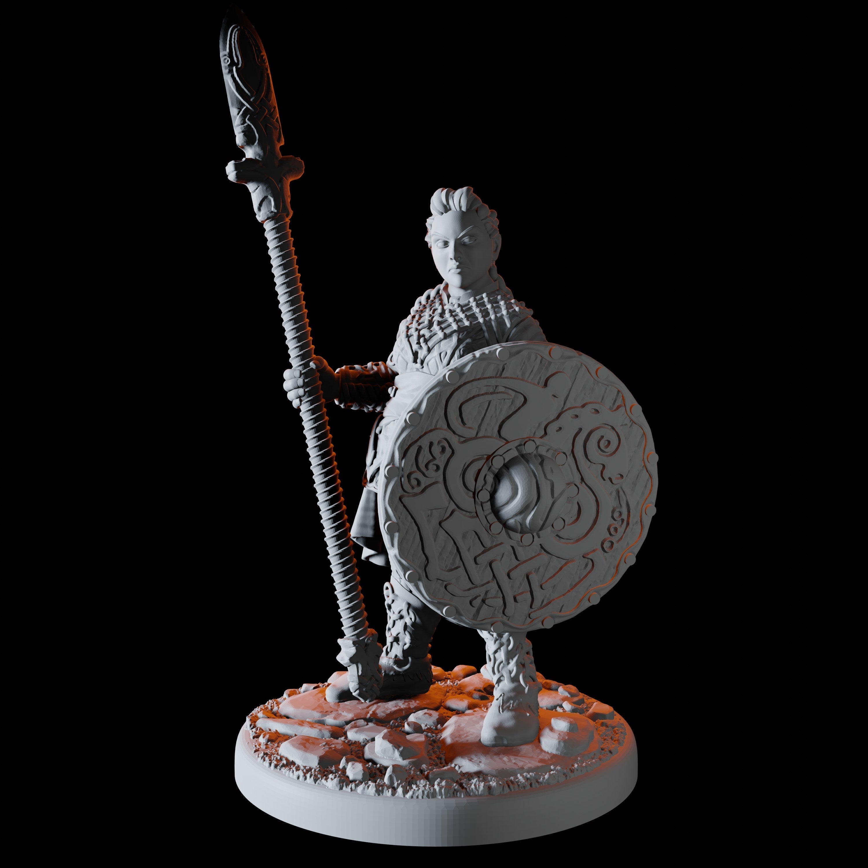 Shield Maiden Miniature for Dungeons and Dragons - Myth Forged