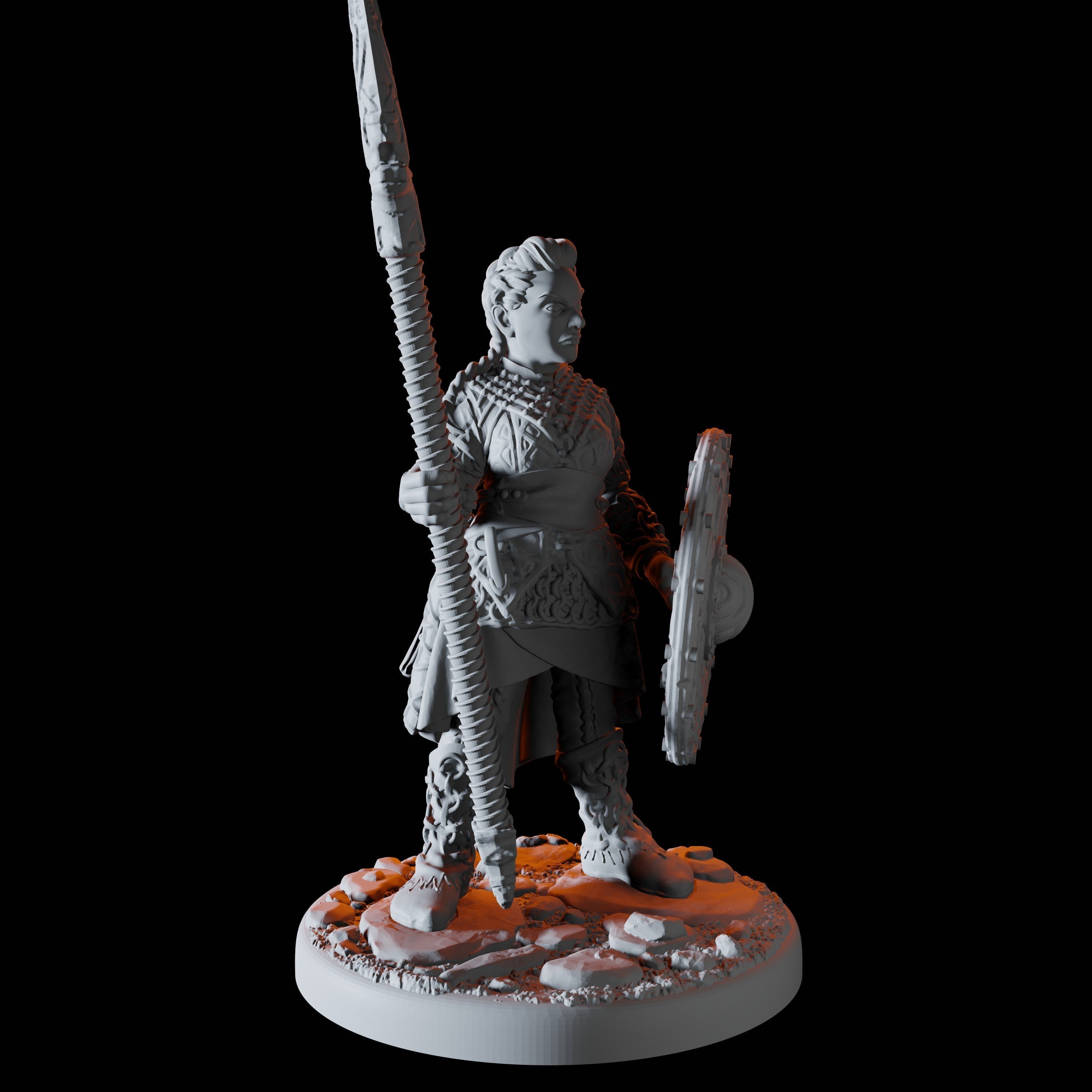 Shield Maiden Miniature for Dungeons and Dragons - Myth Forged