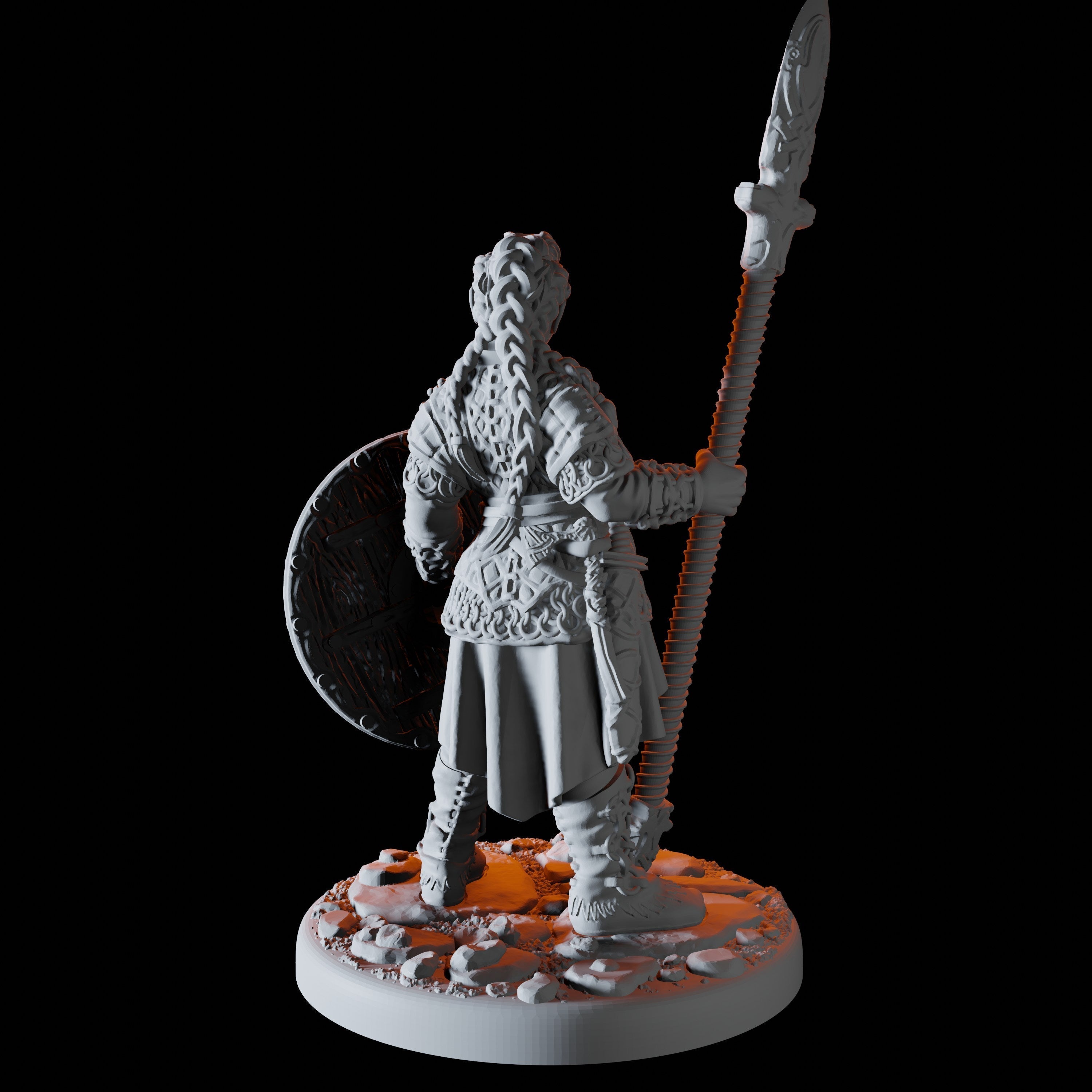 Shield Maiden Miniature for Dungeons and Dragons - Myth Forged