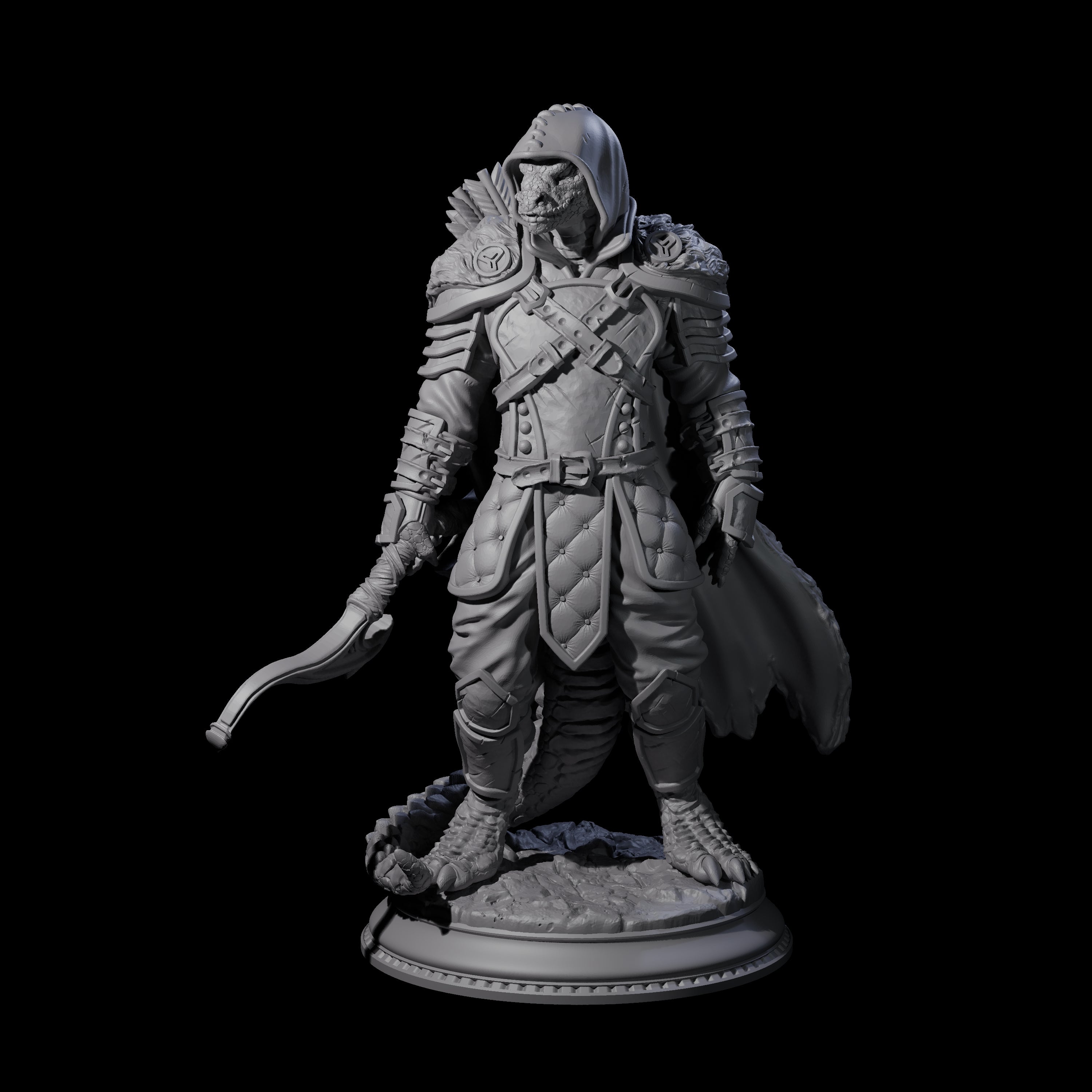 Shifty Dragonborn Ranger Miniature for Dungeons and Dragons, Pathfinder or other TTRPGs