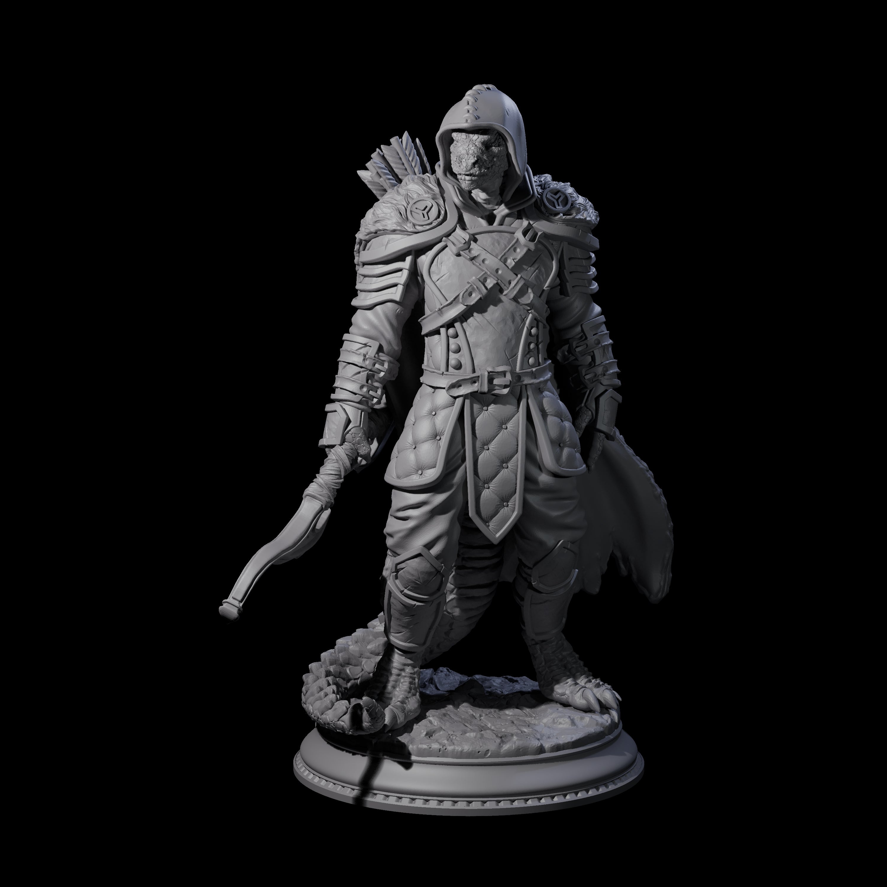 Shifty Dragonborn Ranger Miniature for Dungeons and Dragons, Pathfinder or other TTRPGs