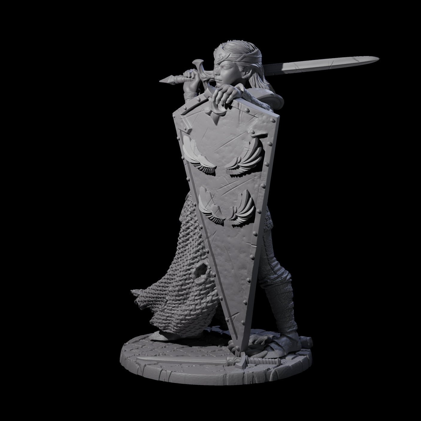 Shina - Royal Guard Fighter Miniature for Dungeons and Dragons, Pathfinder or other TTRPGs