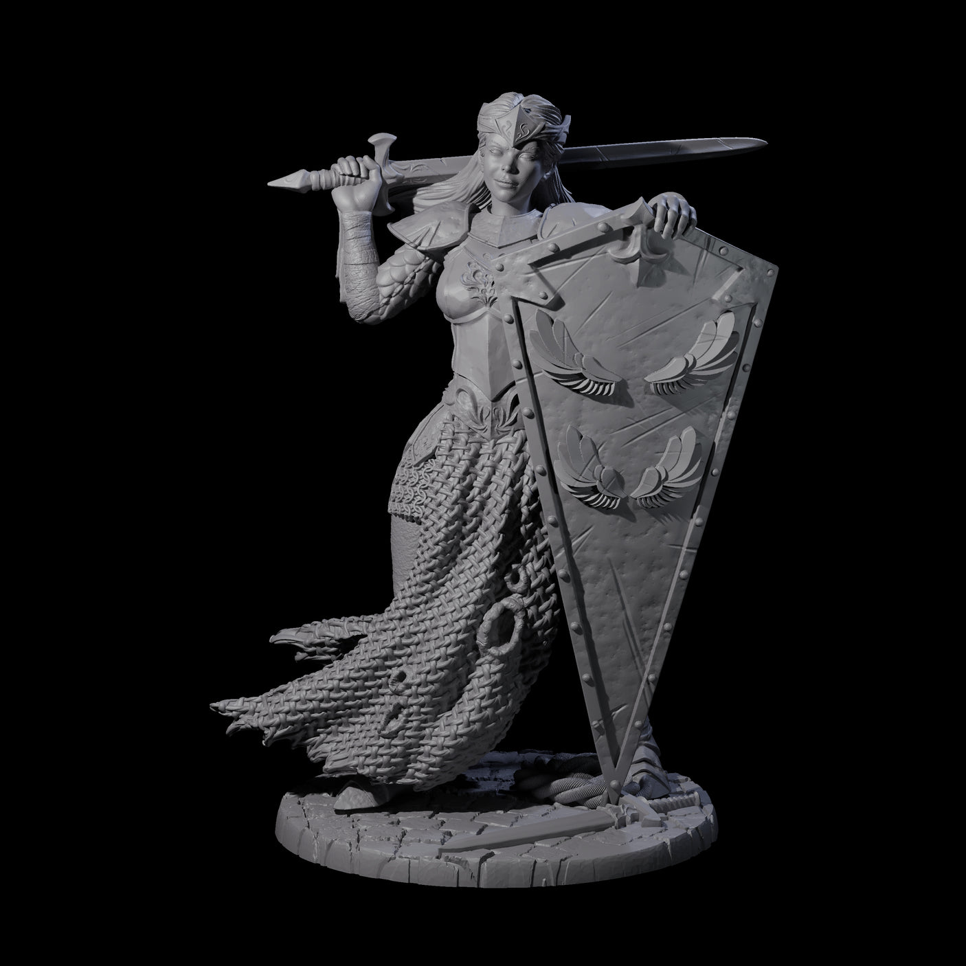Shina - Royal Guard Fighter Miniature for Dungeons and Dragons, Pathfinder or other TTRPGs