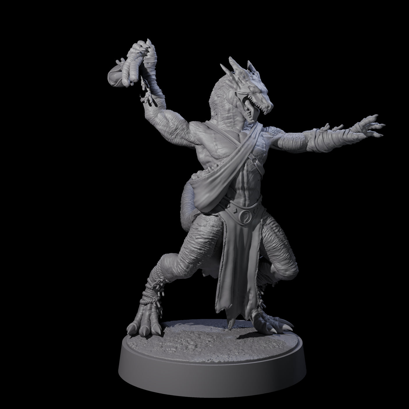 Shooting Kobold Slinger A Miniature for Dungeons and Dragons, Pathfinder or other TTRPGs
