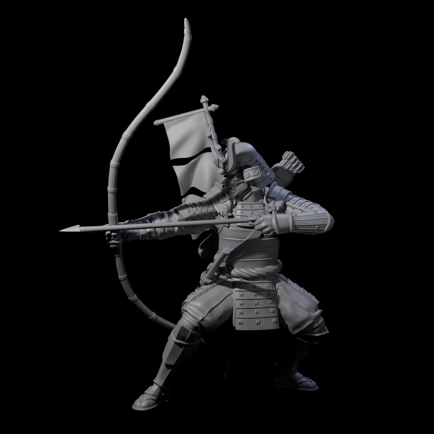 Shooting Samuari Miniature for Dungeons and Dragons, Pathfinder or other TTRPGs