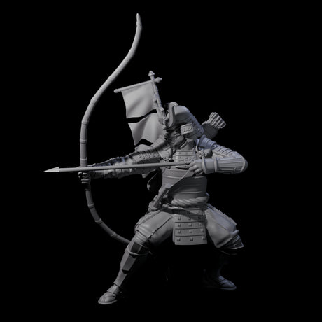 Shooting Samuari Miniature for Dungeons and Dragons, Pathfinder or other TTRPGs