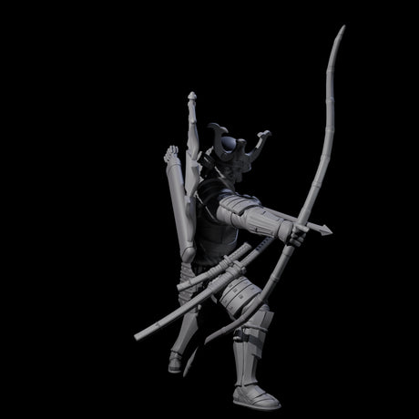 Shooting Samuari Miniature for Dungeons and Dragons, Pathfinder or other TTRPGs